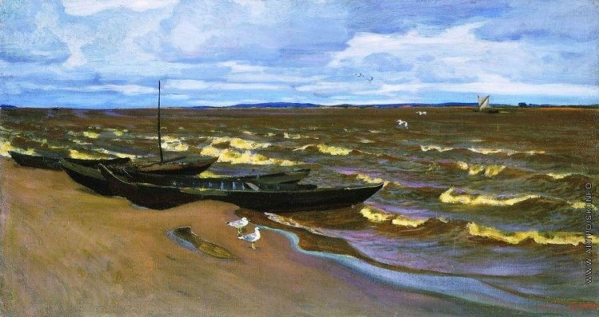 Stormy day on the Kama by Arkady Rylov