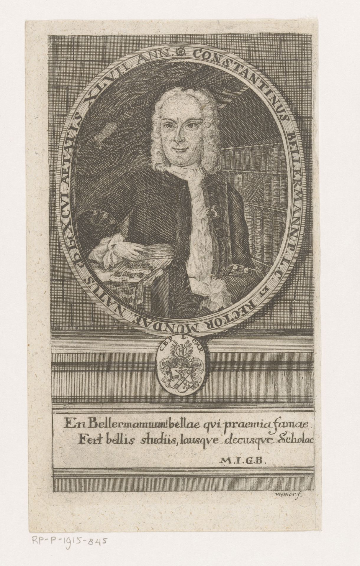 Portret van Constantin Bellermann by Georg Heinrich Werner