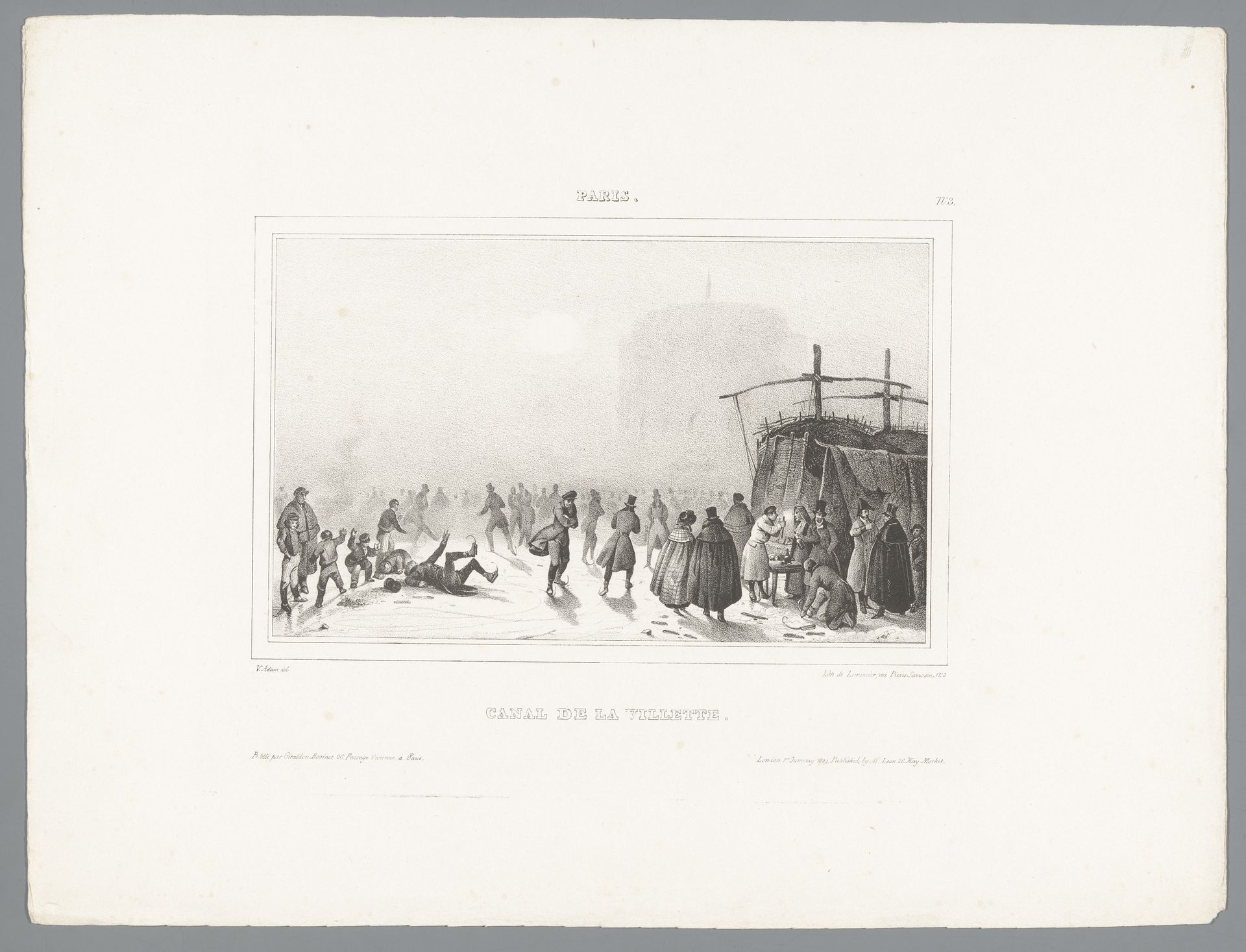 Schaatsen op het Bassin de la Villette by Victor Adam