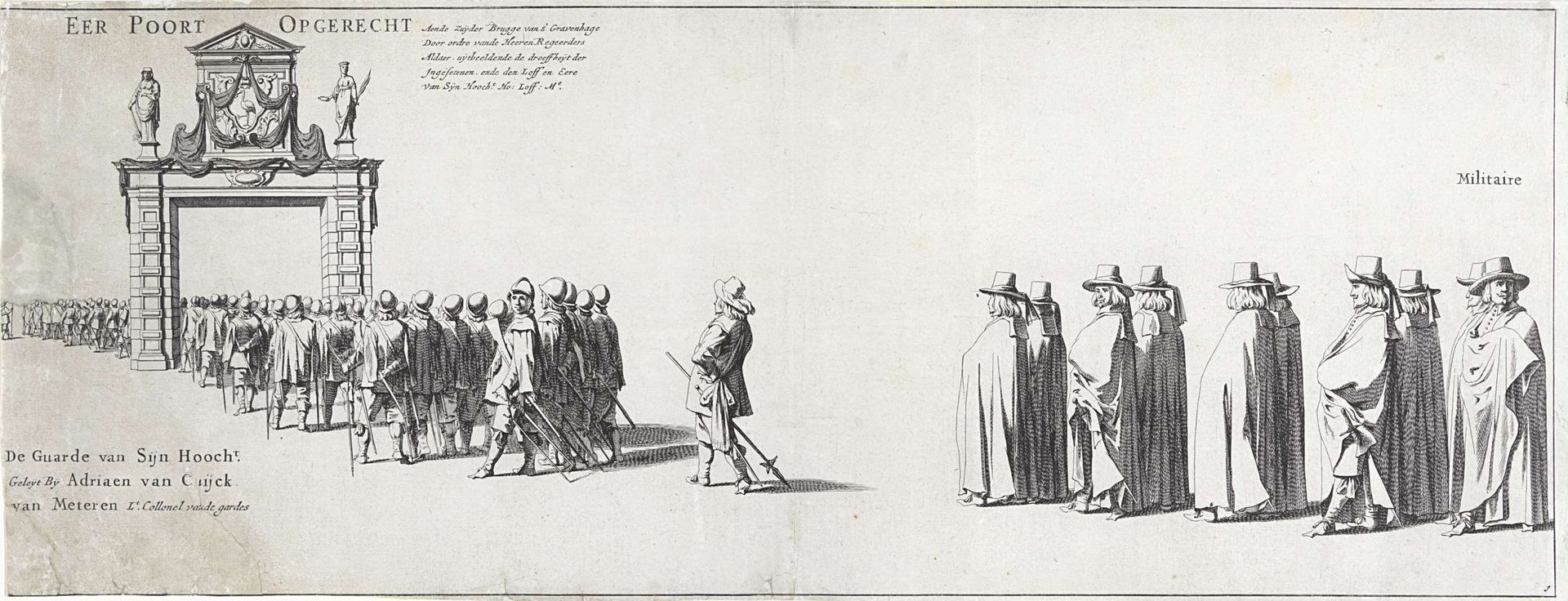 De begrafenisstoet van Frederik Hendrik (plaat  nr. 1), 1647 by Pieter Nolpe