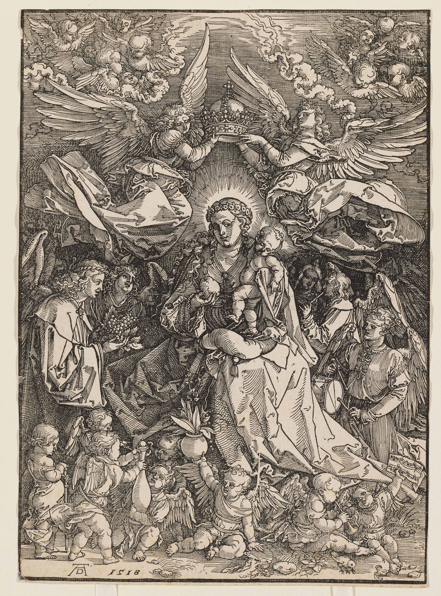 The Virgin with the Apple Adored by Angels by Albrecht Durer