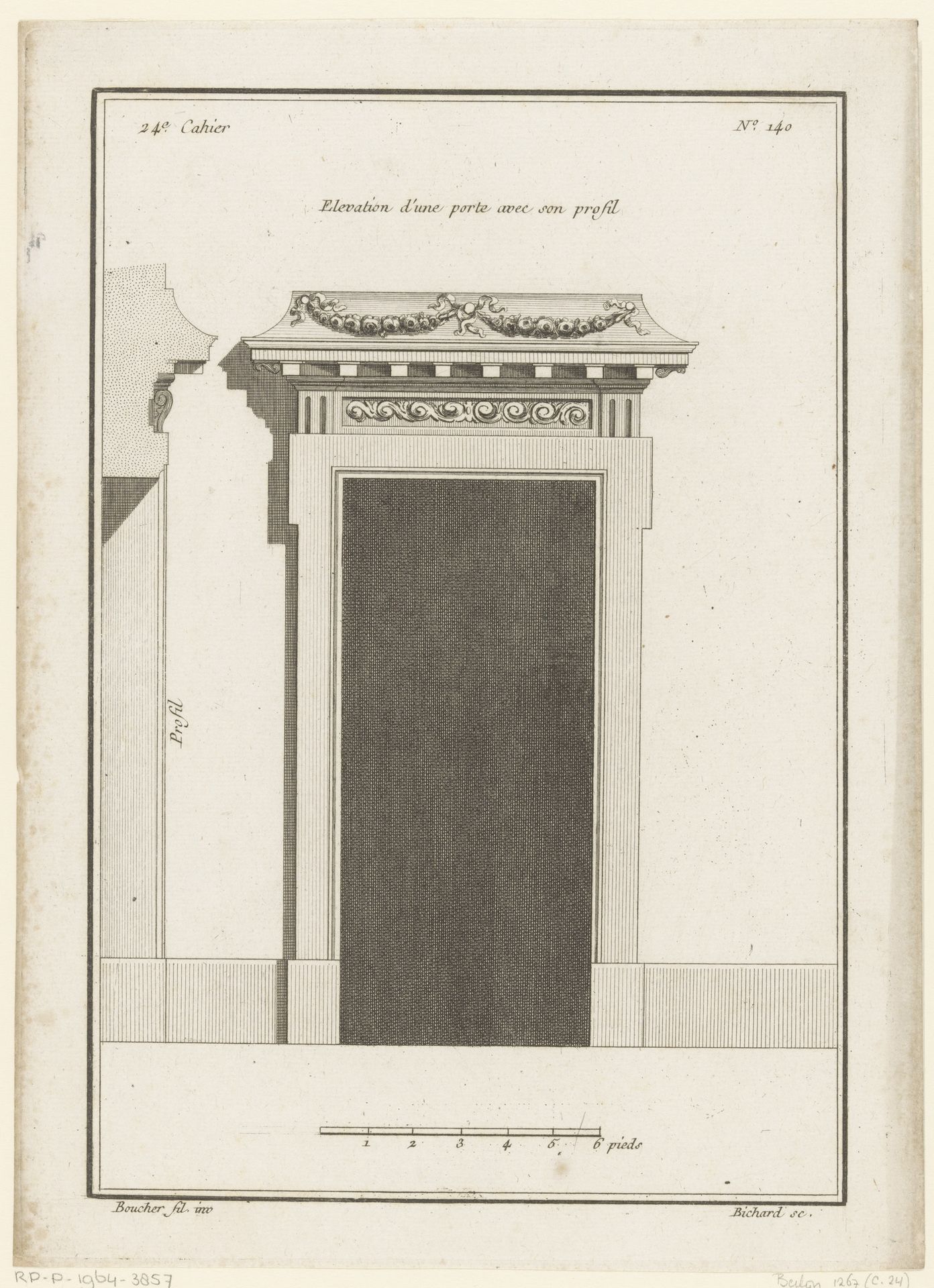 Poort met guirlandes by Jean-Baptiste Bichard