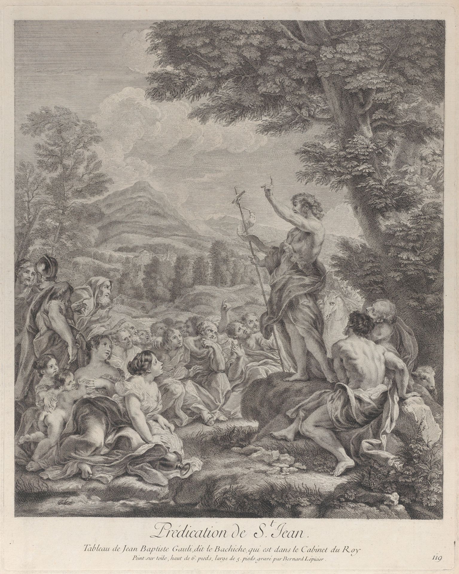 Saint John the Baptist preaching to a crowd by Bernard Lepicié