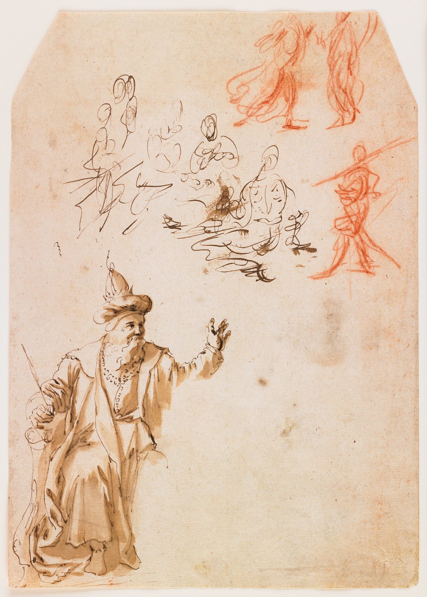 Study of an Old Testament Prophet and other Figure Studies (recto) by Anonymous