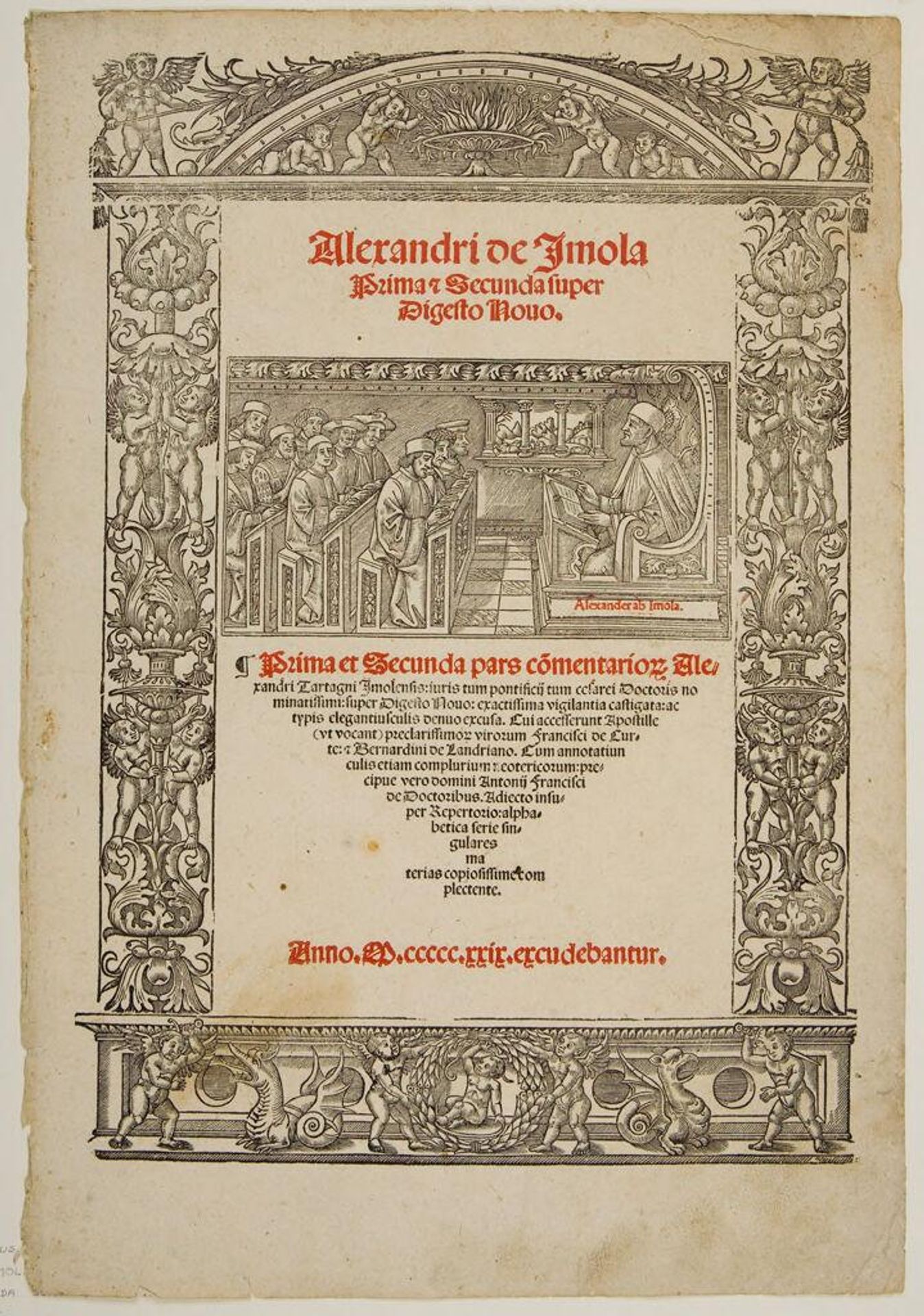 from Alexander de Imola, Prima et Secunda super digesto novo by Anonymous