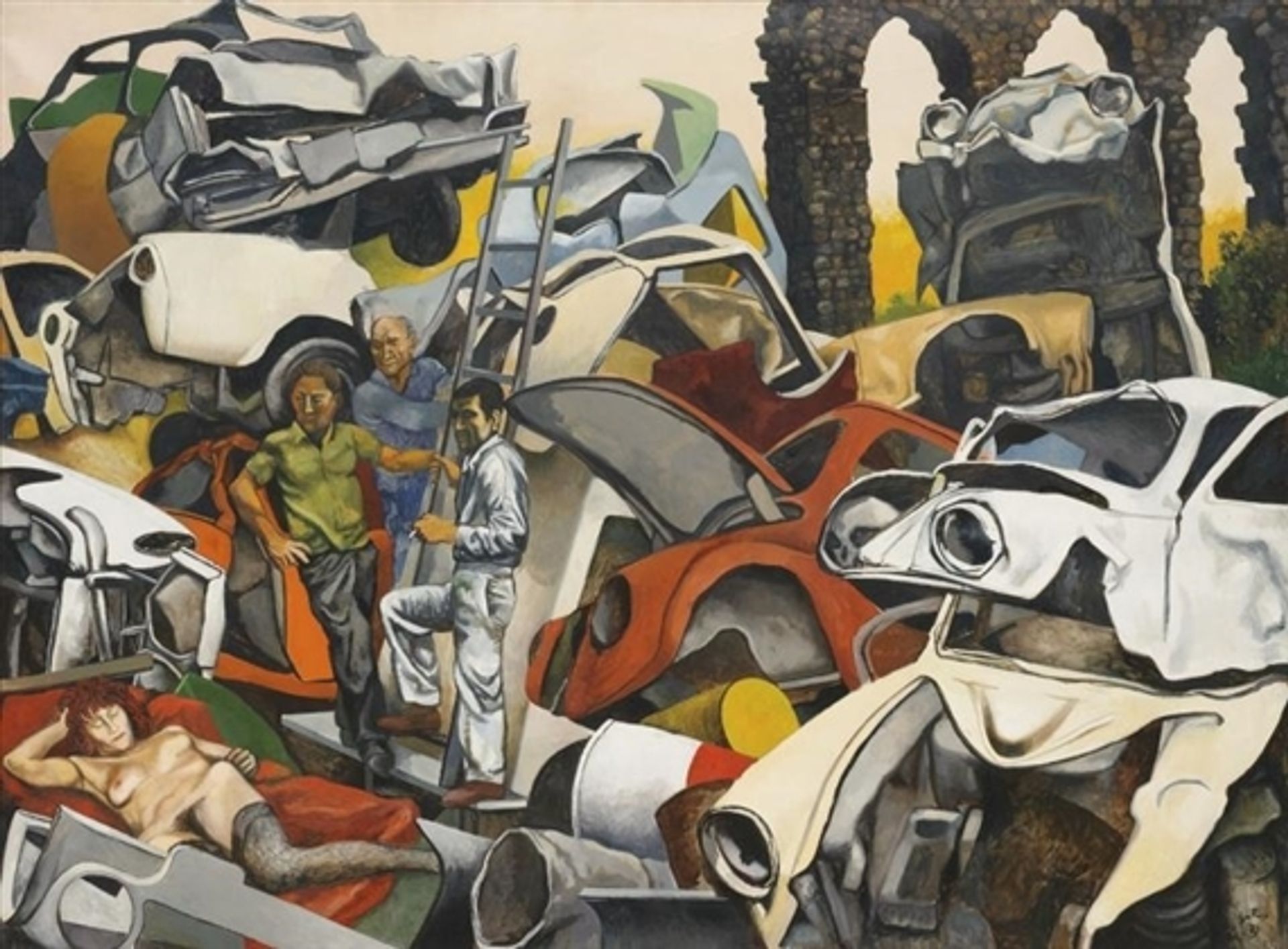 Tre operai e una prostituta by Renato Guttuso