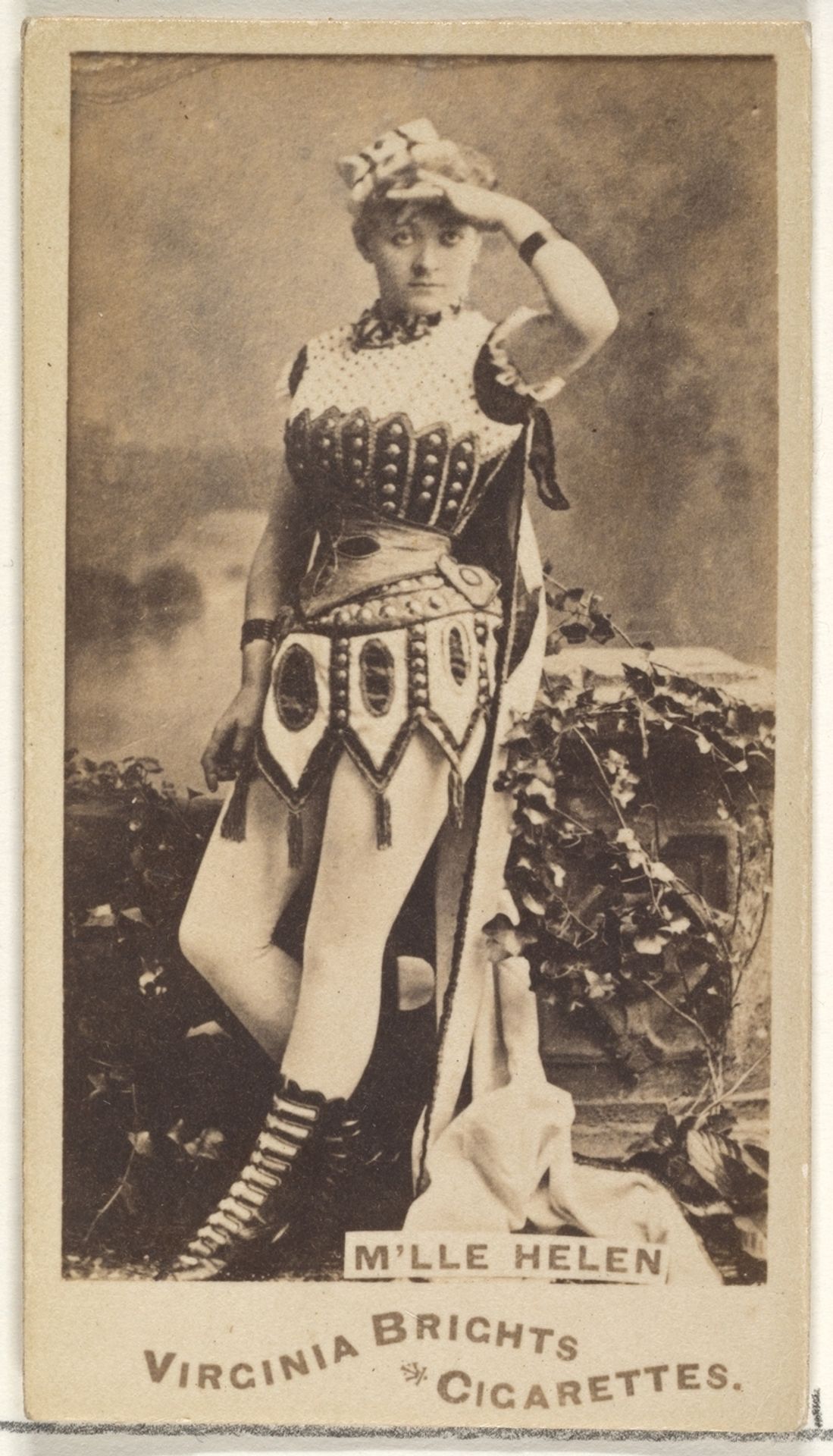 Mlle. Helen, from the Actors and Actresses series (N45, Type 1) for Virginia Brights Cigarettes by Allen & Ginter