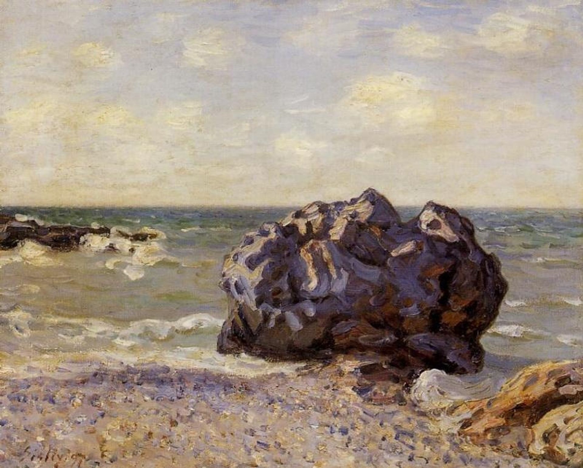 Langland Bay, Storr s Rock, Morning by Alfred Sisley