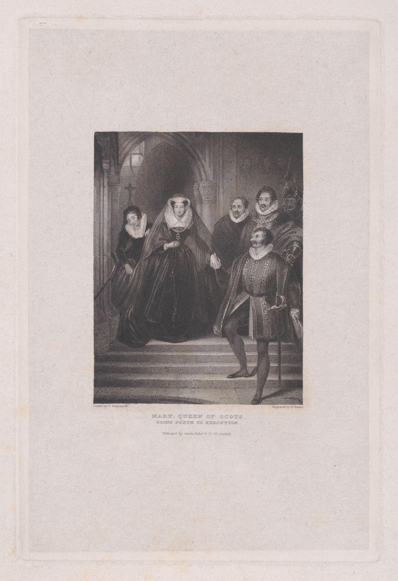 Mary, Queen of Scots going forth to execution (from "Friendship's Offering: A Literary Album, and Christmas and New Year's Present," plate X) by Robert Baker