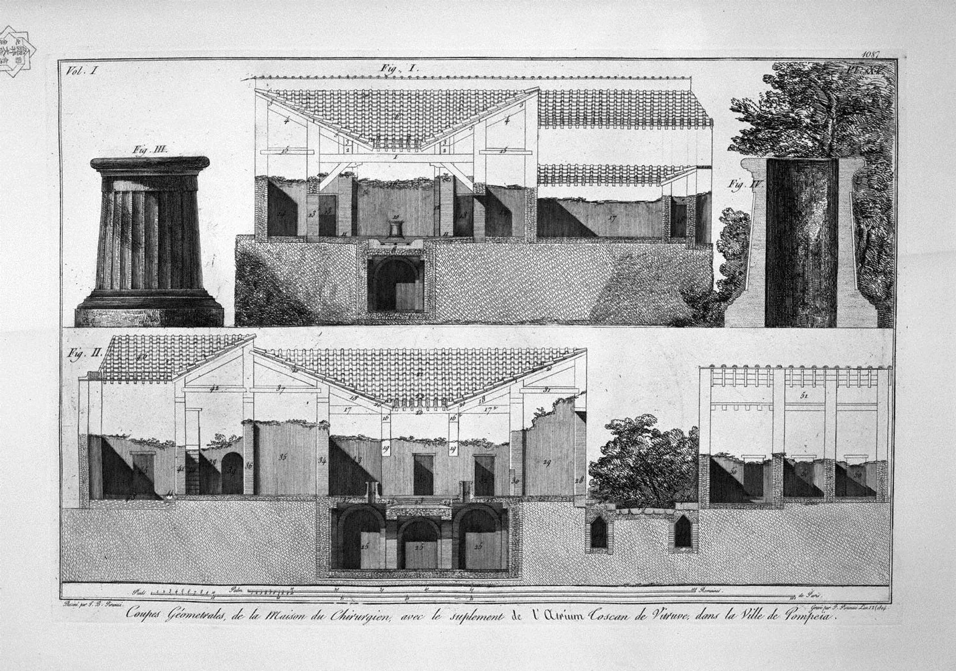 Floor Plan of the Surgeon at Pompeii by Giovanni Battista Piranesi