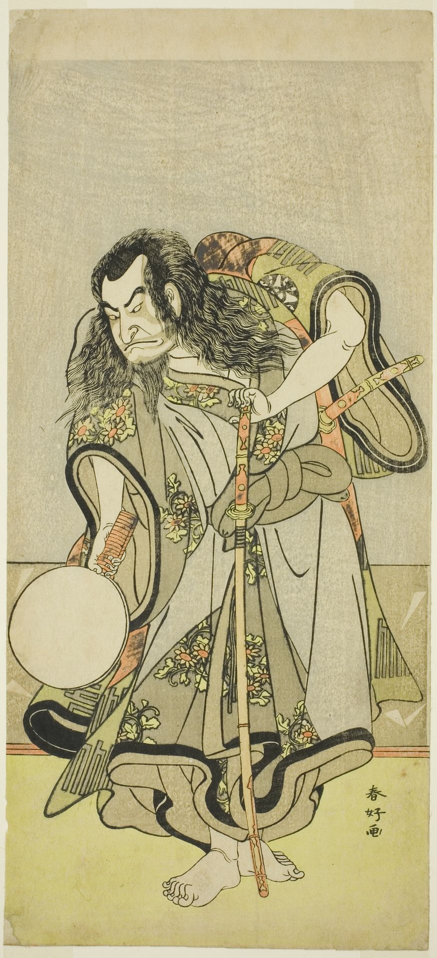 The Actor Nakamura Nakazo I as Monk Shunkan in the Play Hime Komatsu Ne no Hi Asobi (Outing to Pick Pine Seedlings on the Rat-Day of the New Year), Performed as the Last Act of Part Two at the Ichimura Theater in the Seventh Month, 1778 by Katsukawa Shunkō
