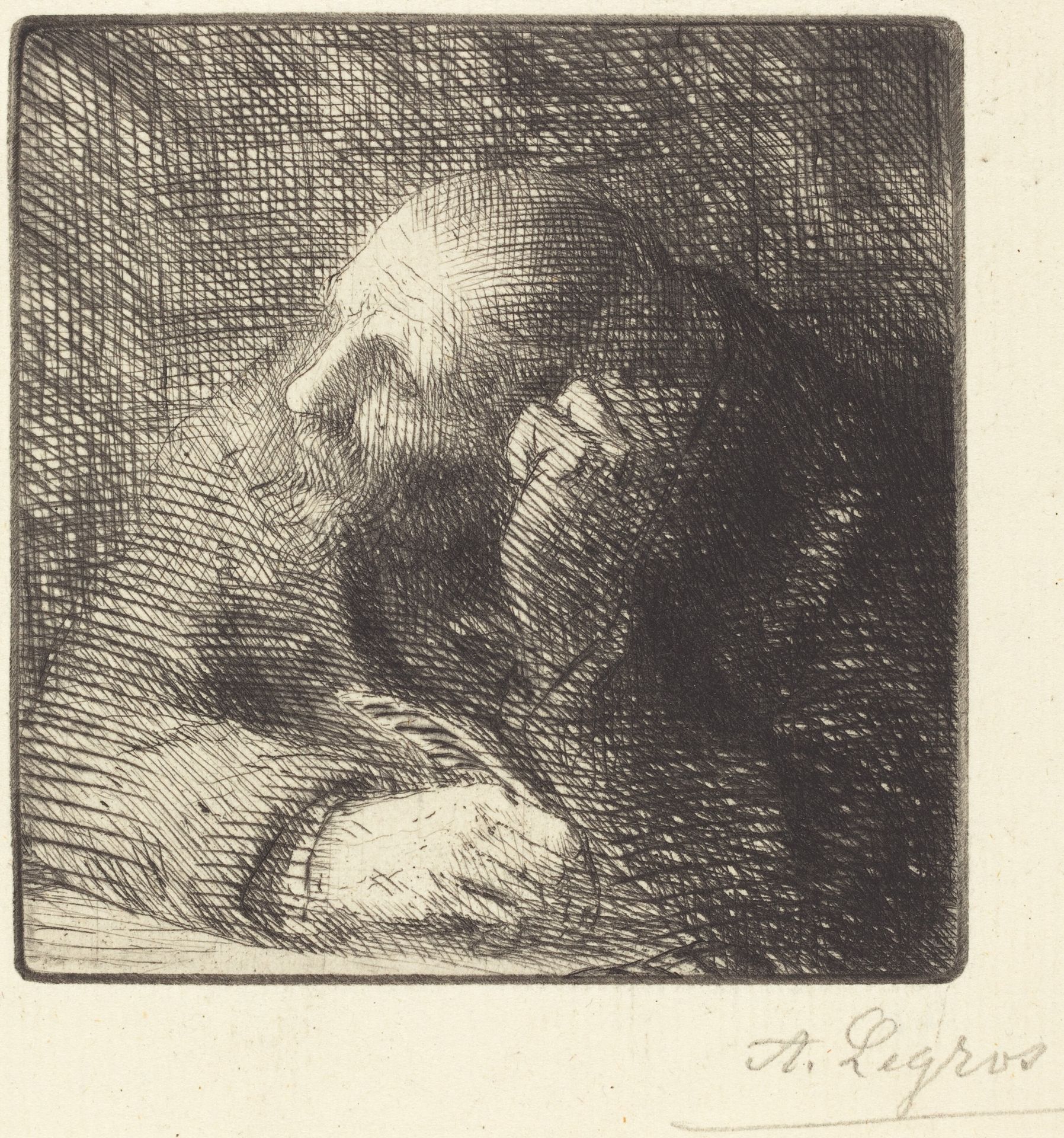 Meditation (La meditation) by Alphonse Legros