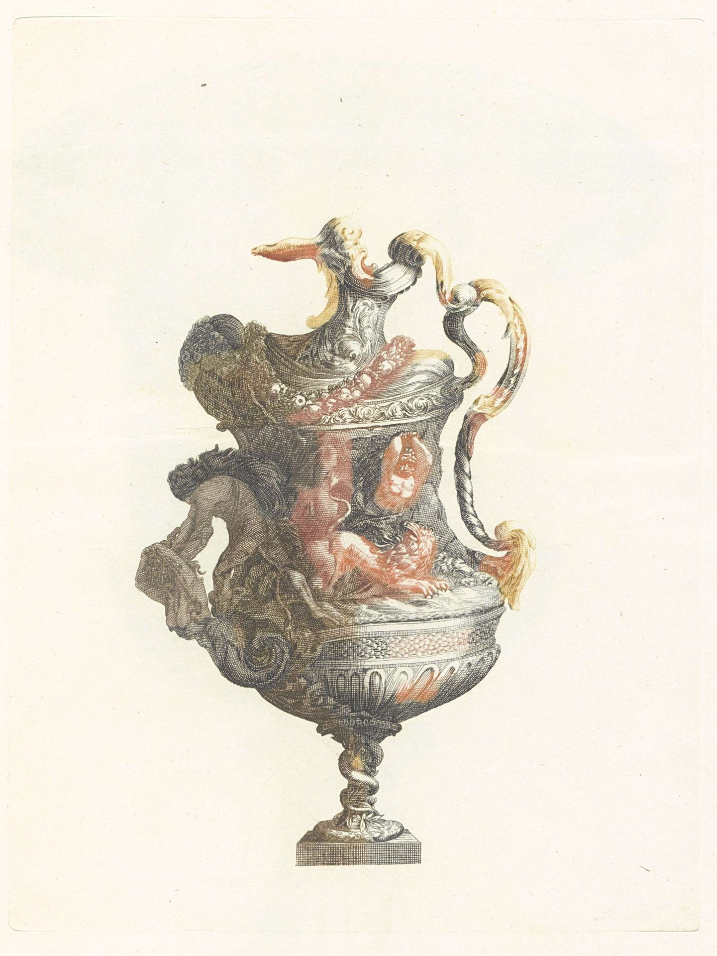Schenkkan met Hercules en griffioen by Anonymous