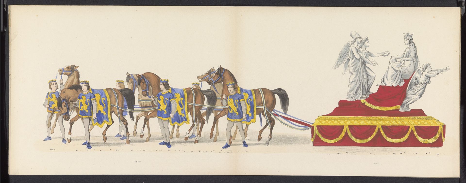 Maskerade van de Leidse studenten, 1875 (plaat 7) by Gerardus Johannes Bos