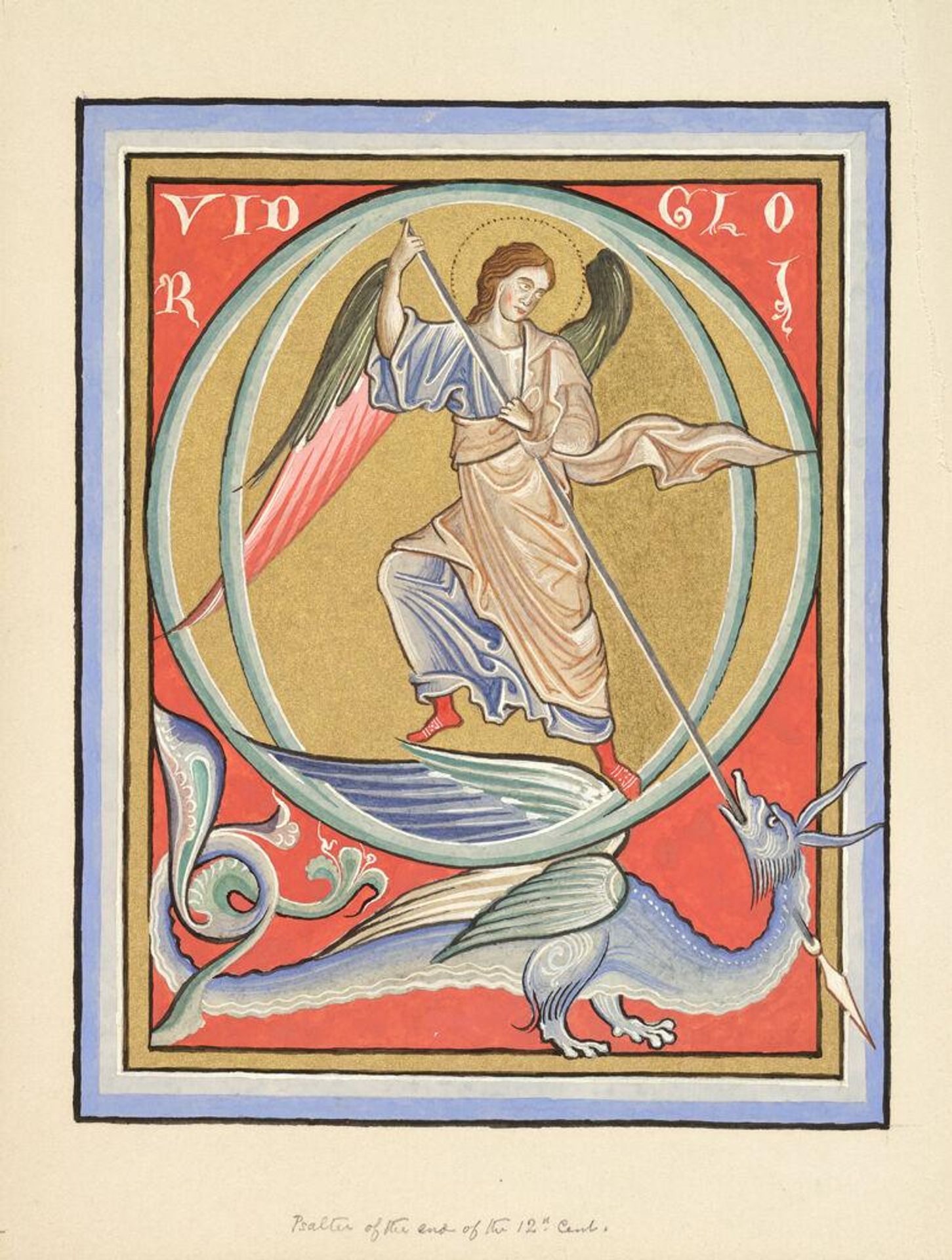 Illuminated Letter O, after Medieval Psalter by Charles Herbert