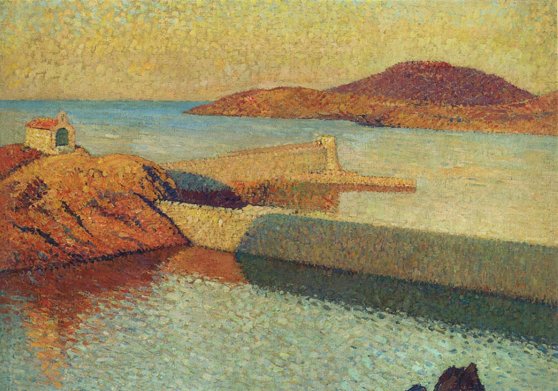 Entrance of port Collioure by Henri Martin