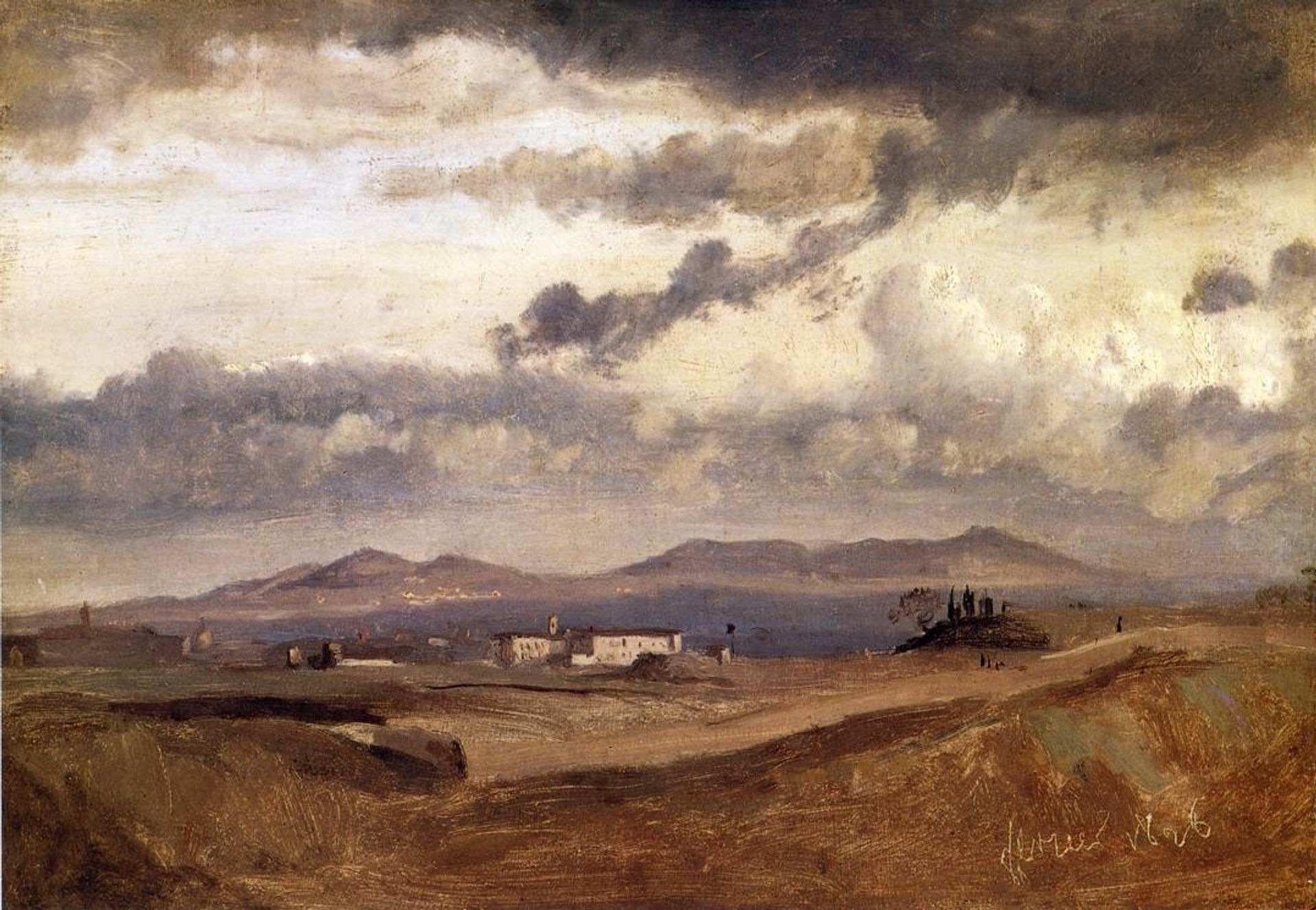A Windmill at Montmartre by Camille Corot