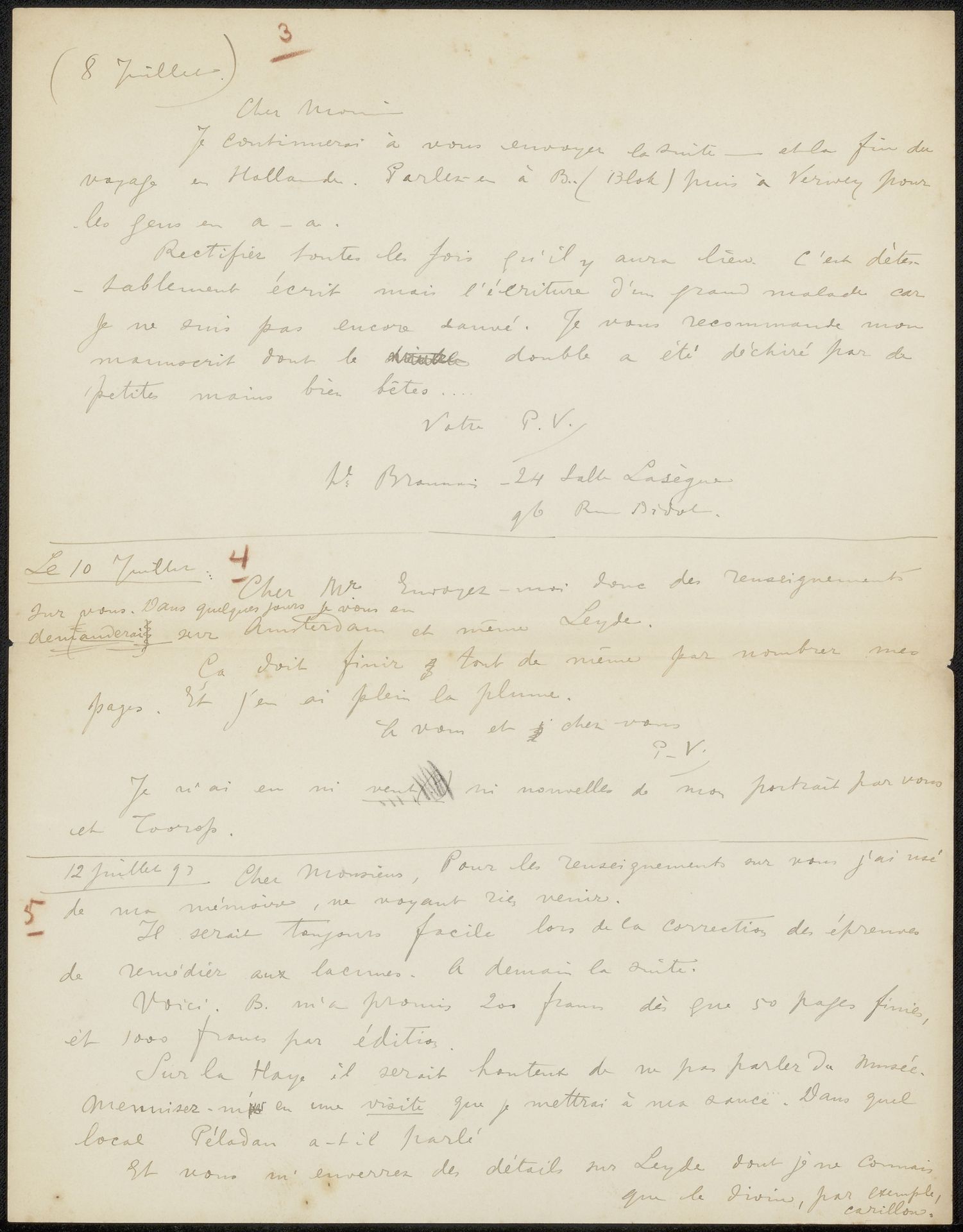 Brief aan Philip Zilcken by Paul Verlaine