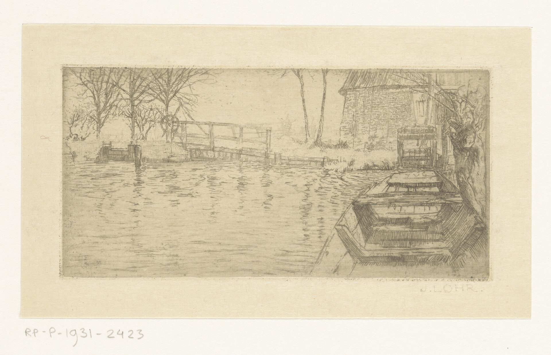 Vaart met sluis by Johannes Löhr