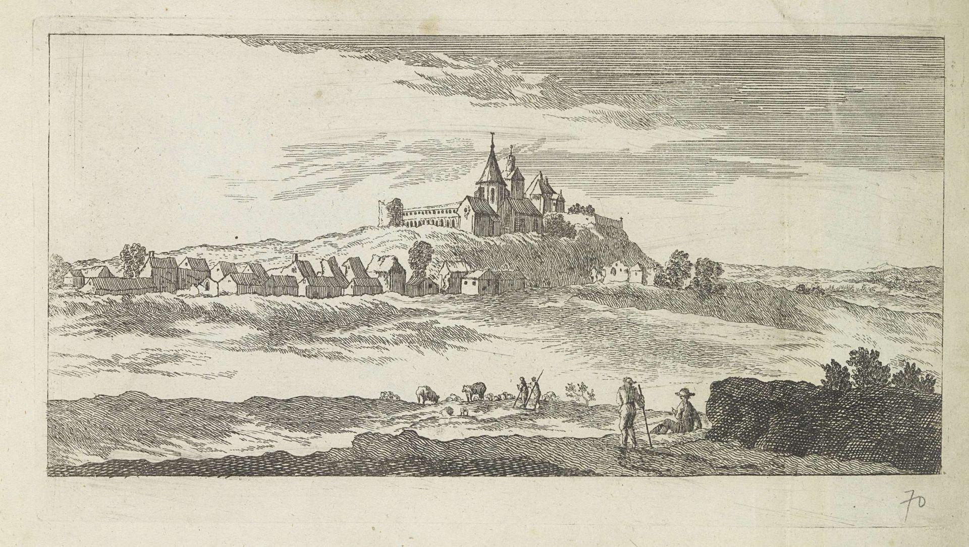 Landschap met kerk by Anonymous