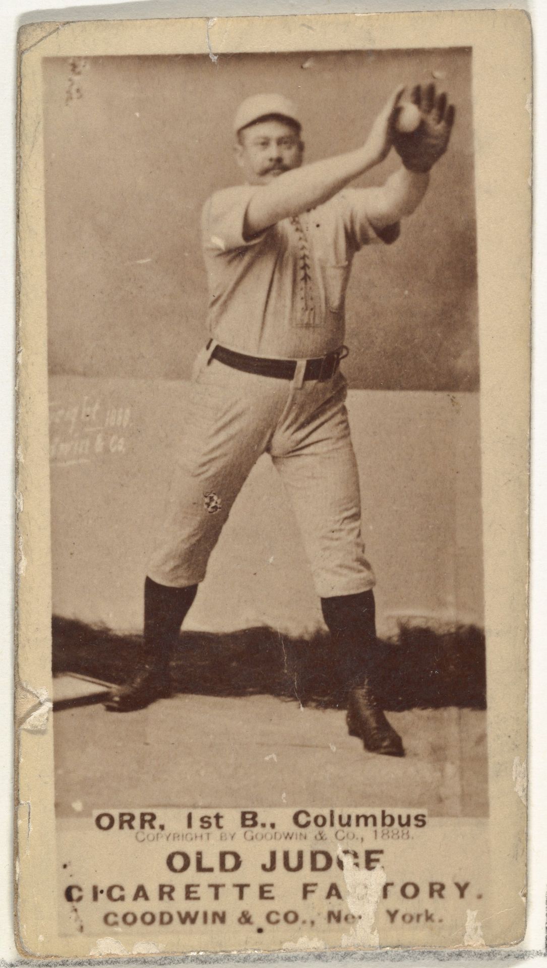 David L. "Dave" Orr, 1st Base, Cleveland, from the Old Judge series (N172) for Old Judge Cigarettes by Goodwin & Company