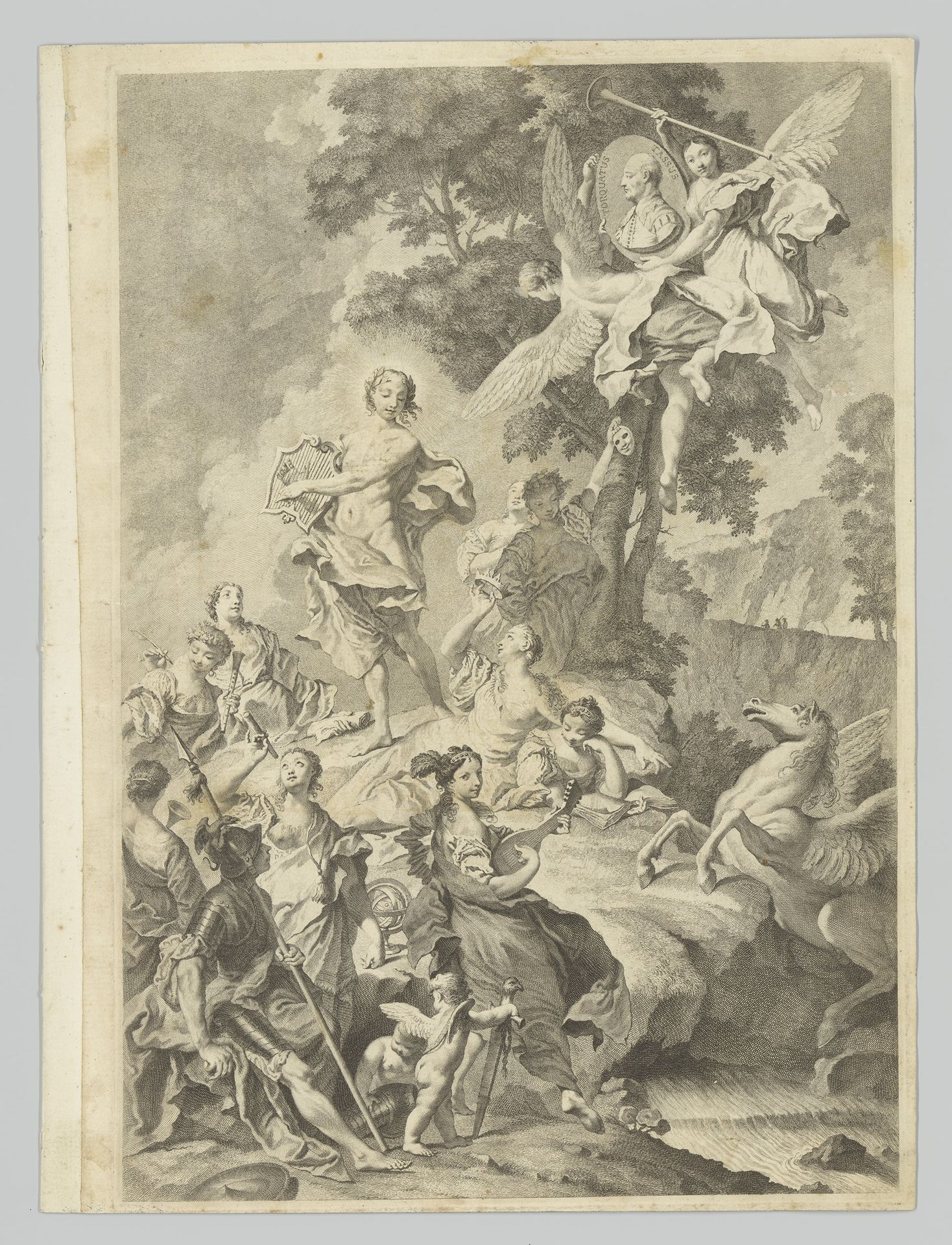 Portret van Torquato Tasso met mythologische figuren by Martin Schedel