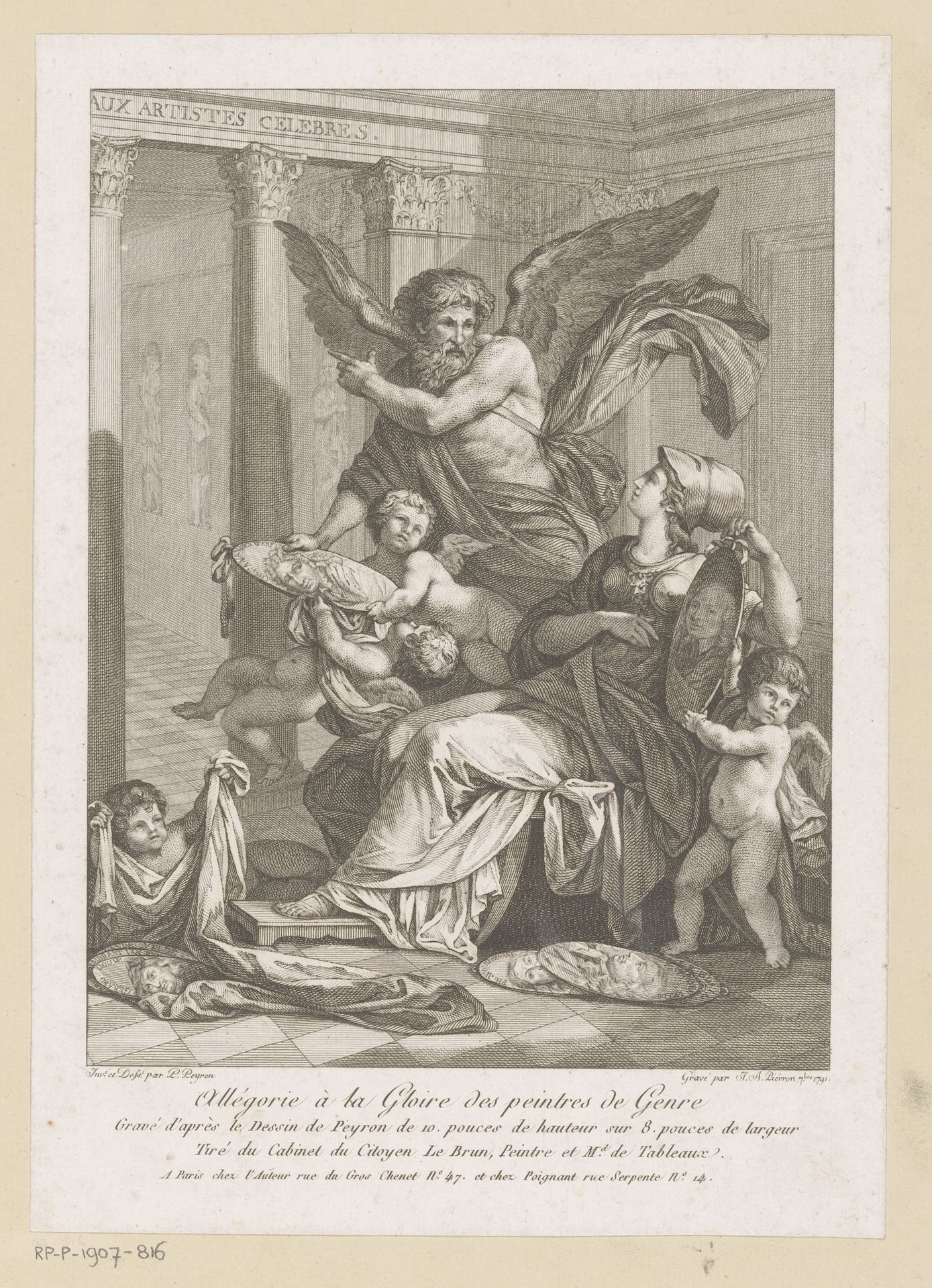 Allegorie op genreschilders by Jean Antoine Pierron