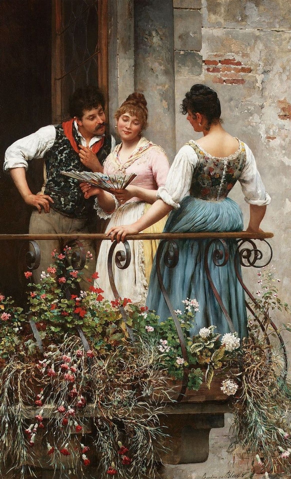 A Favourite Fan by Eugene de Blaas