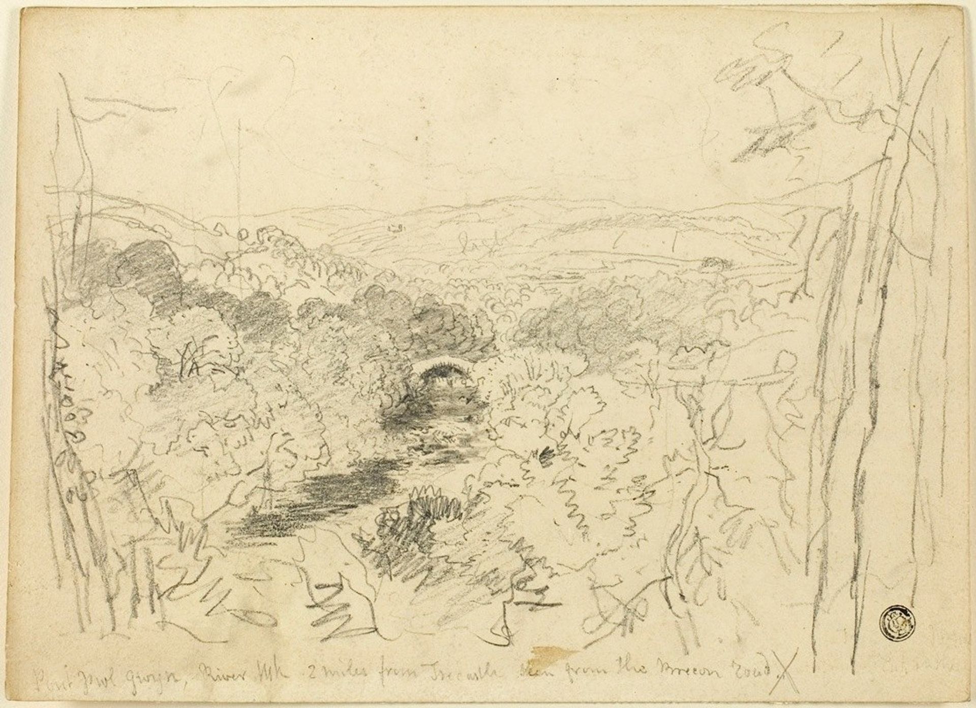Pont Pwl Gwyn, River Usk by David Cox