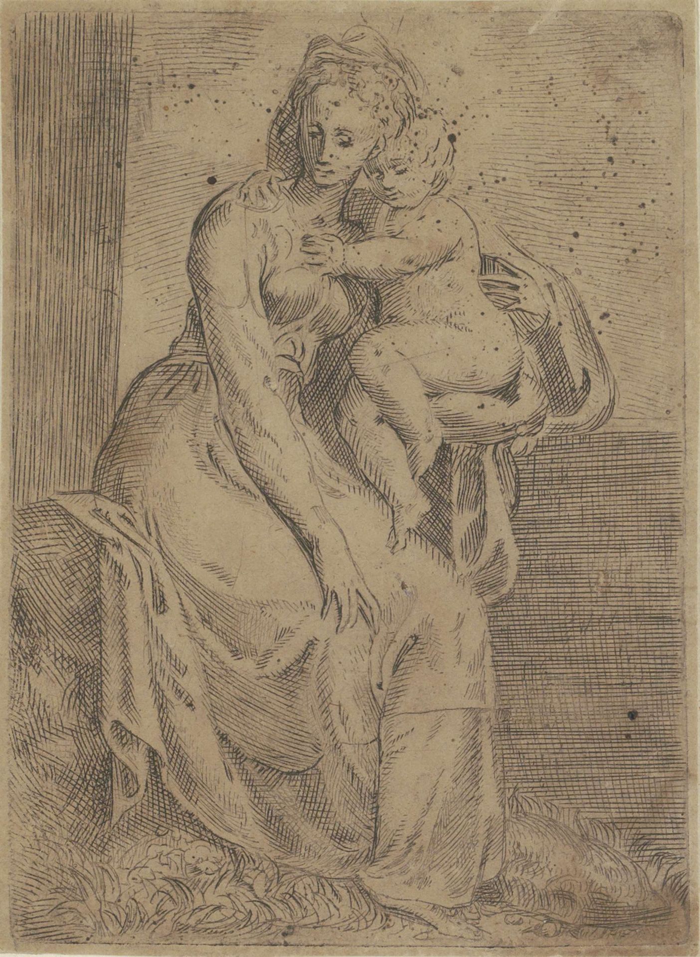Maria met kind by Battista Angolo del Moro