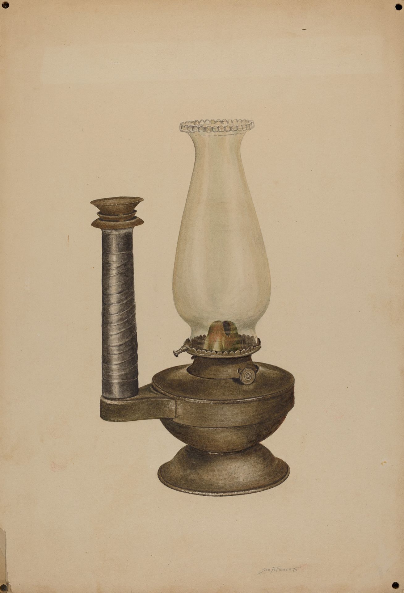 Combination Lamp/Candle Holder by Sydney Roberts