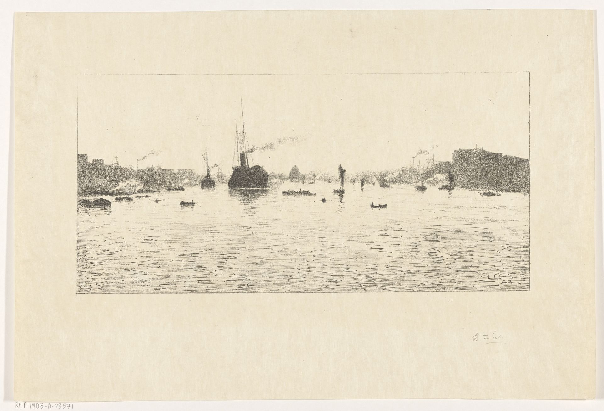 Schepen op de Theems bij Londen by Siebe Johannes ten Cate