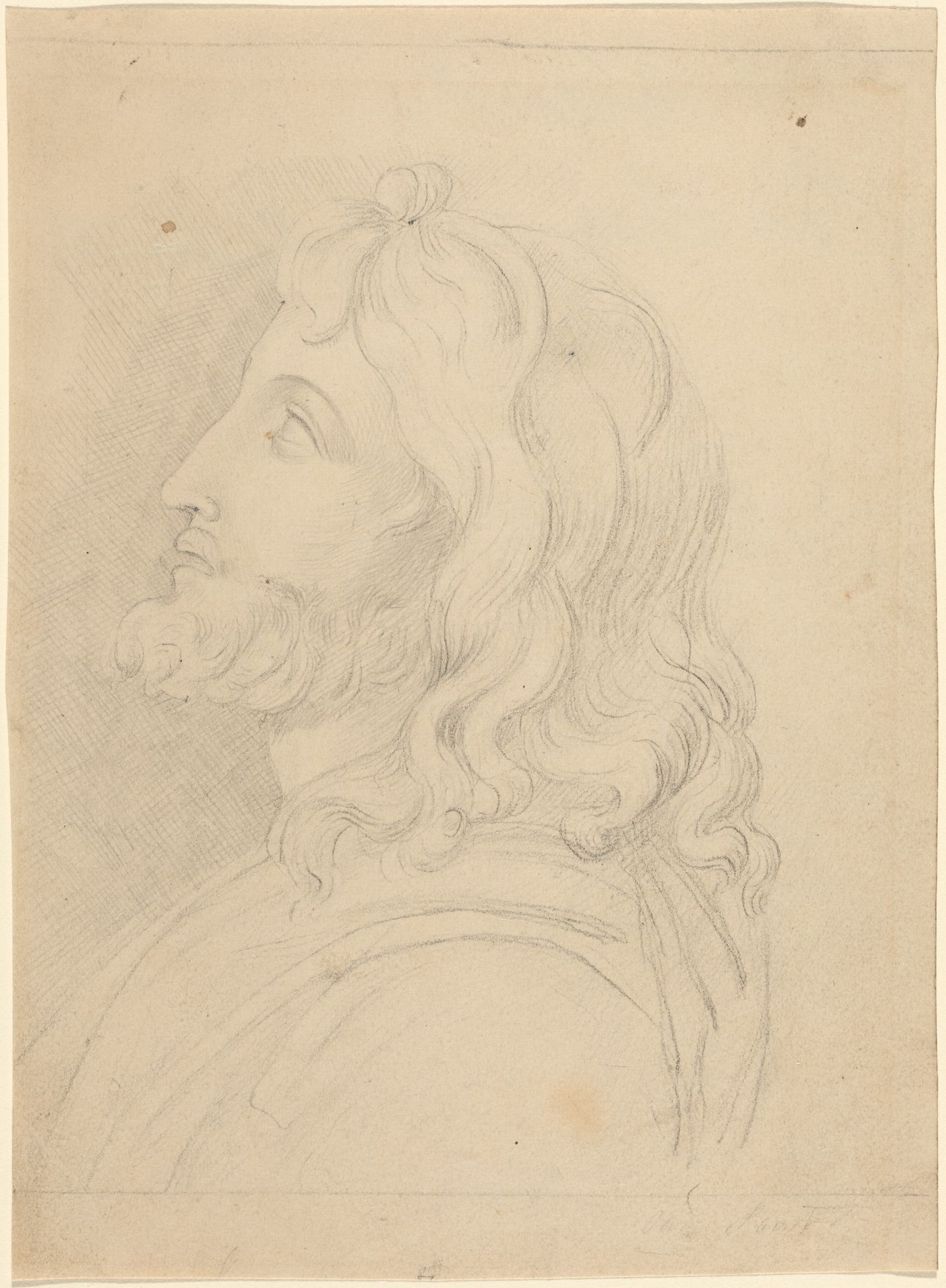 Bust of a Bearded Man Looking Up by John Flaxman
