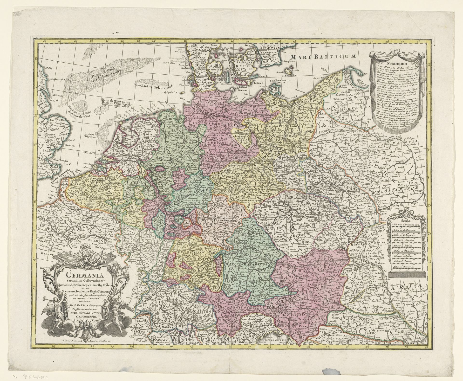 Kaart van Duitsland by Matthaeus (III) Seutter