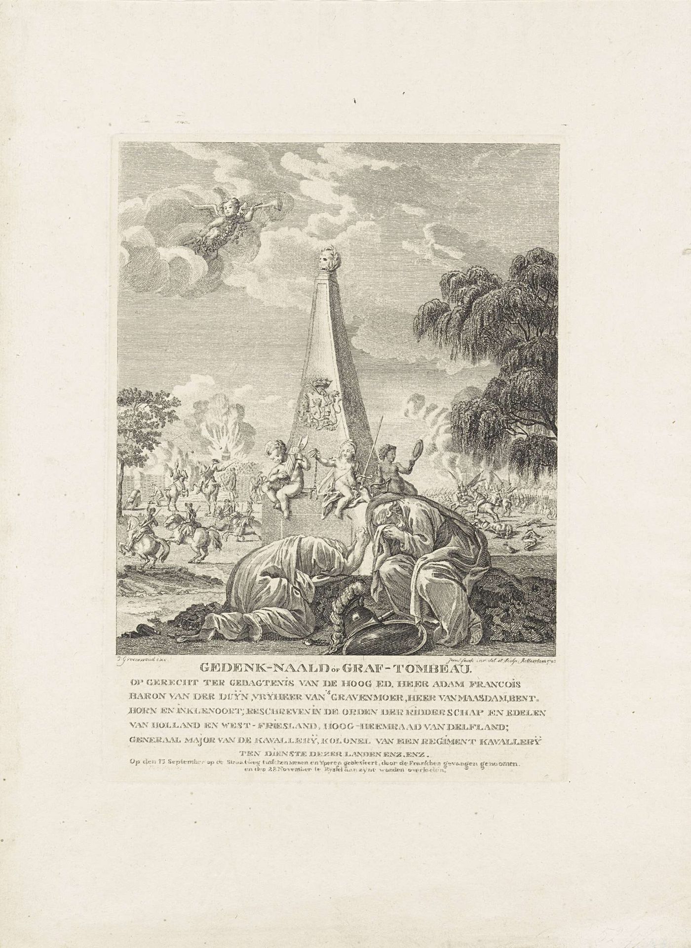 Gedenknaald voor A.F. Baron van der Duyn, 1793 by Jeremias Snoek