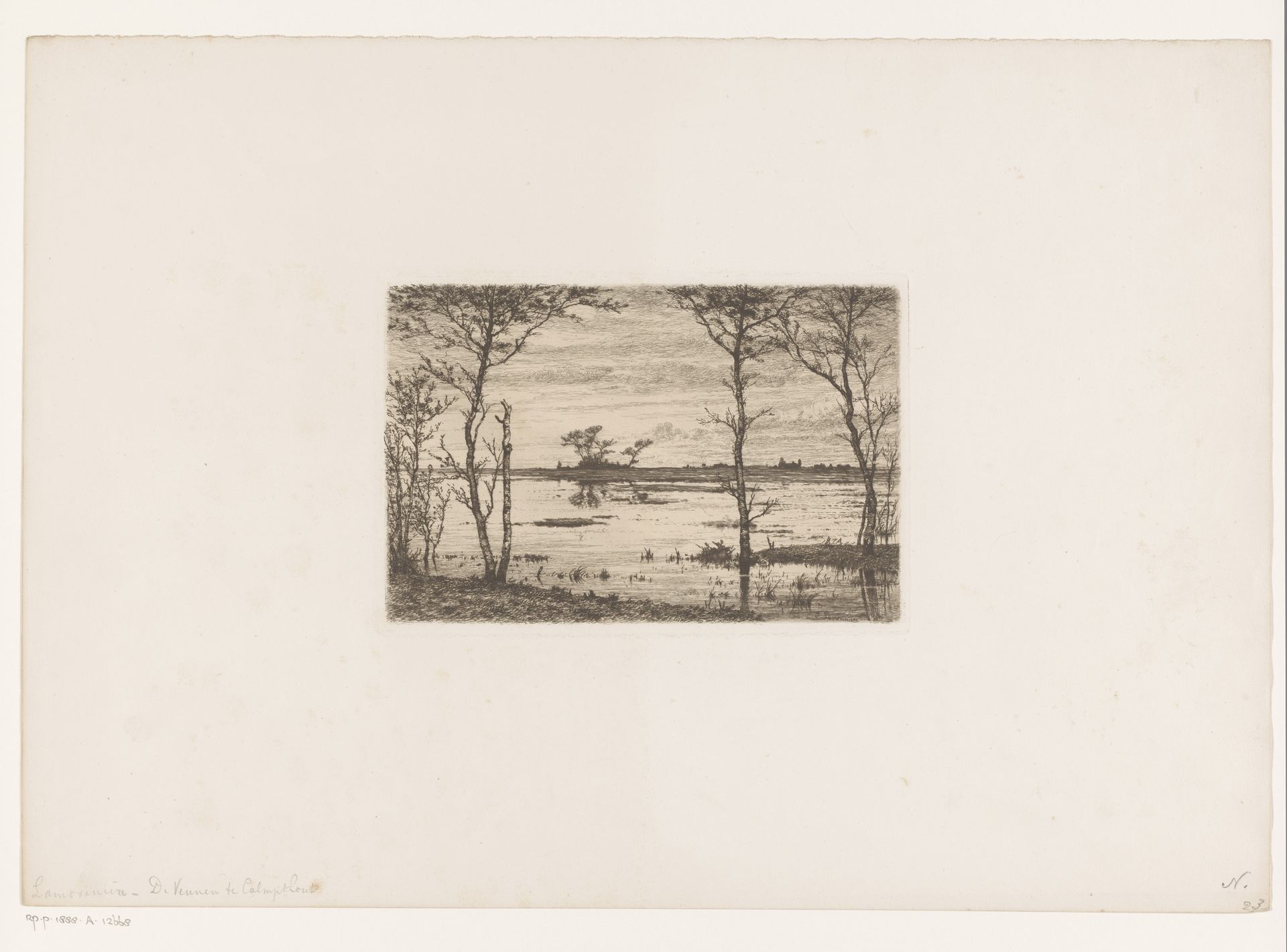 Gezicht op de vennen bij Kalmthout by Jean Pierre François Lamorinière