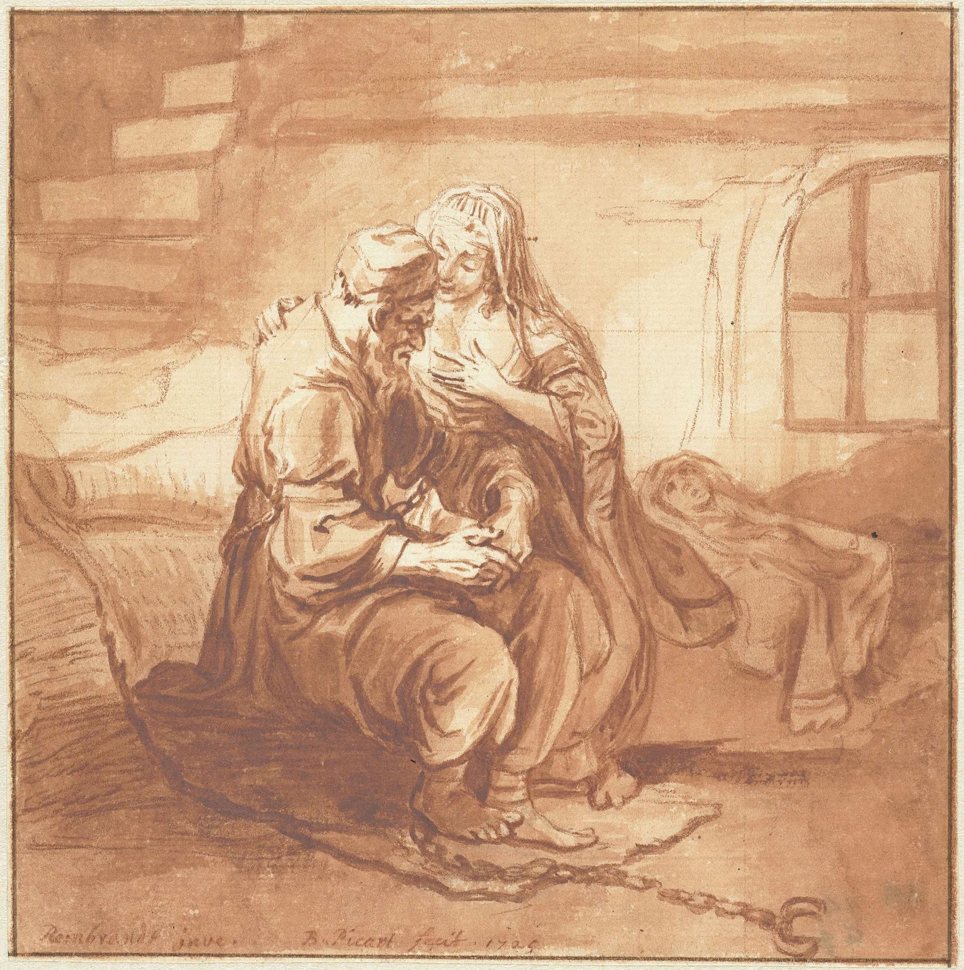De Romeinse kinderliefde by Bernard Picart