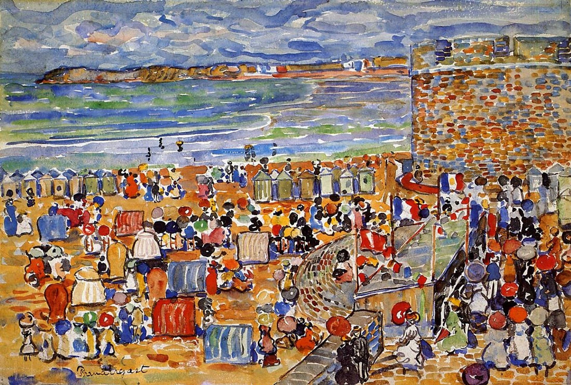 On the Beach, St. Malo by Maurice Prendergast