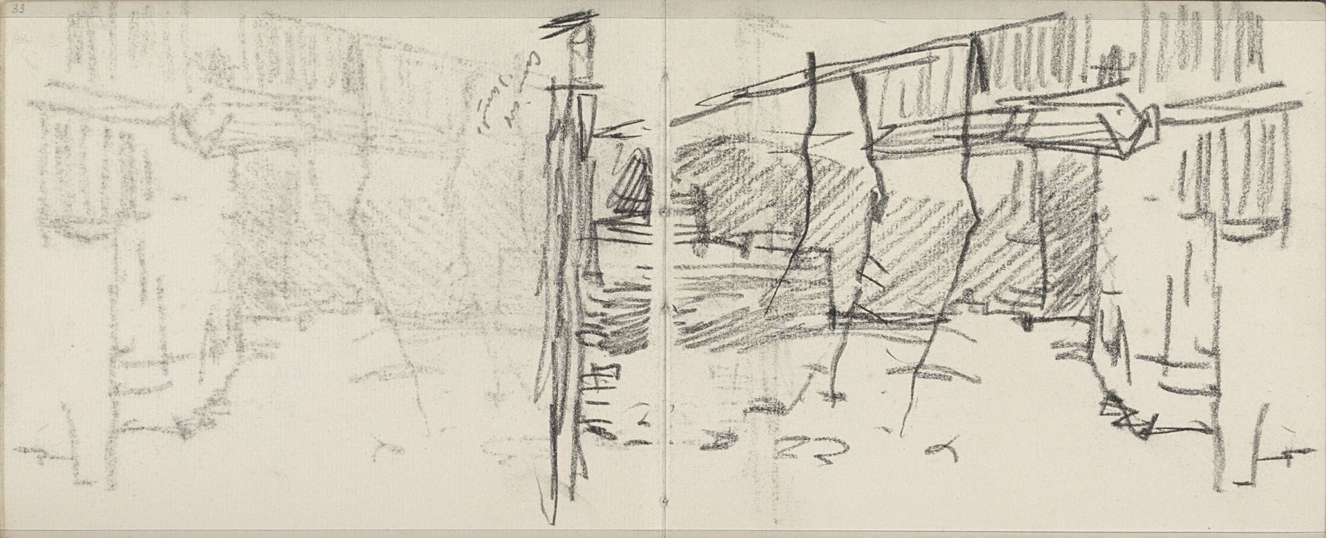 Gezicht op de Lauriergracht te Amsterdam bij avond by George Hendrik Breitner