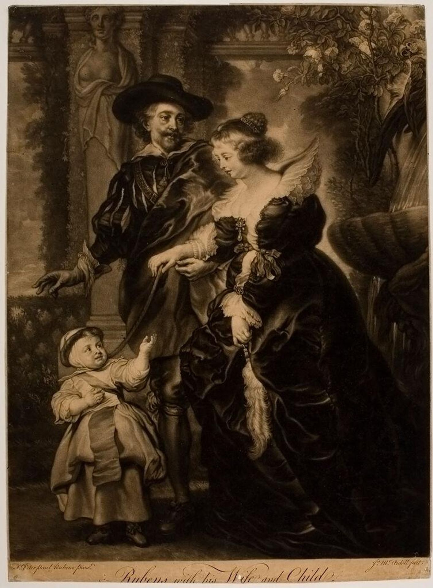 Rubens and his wife and child by James McArdell