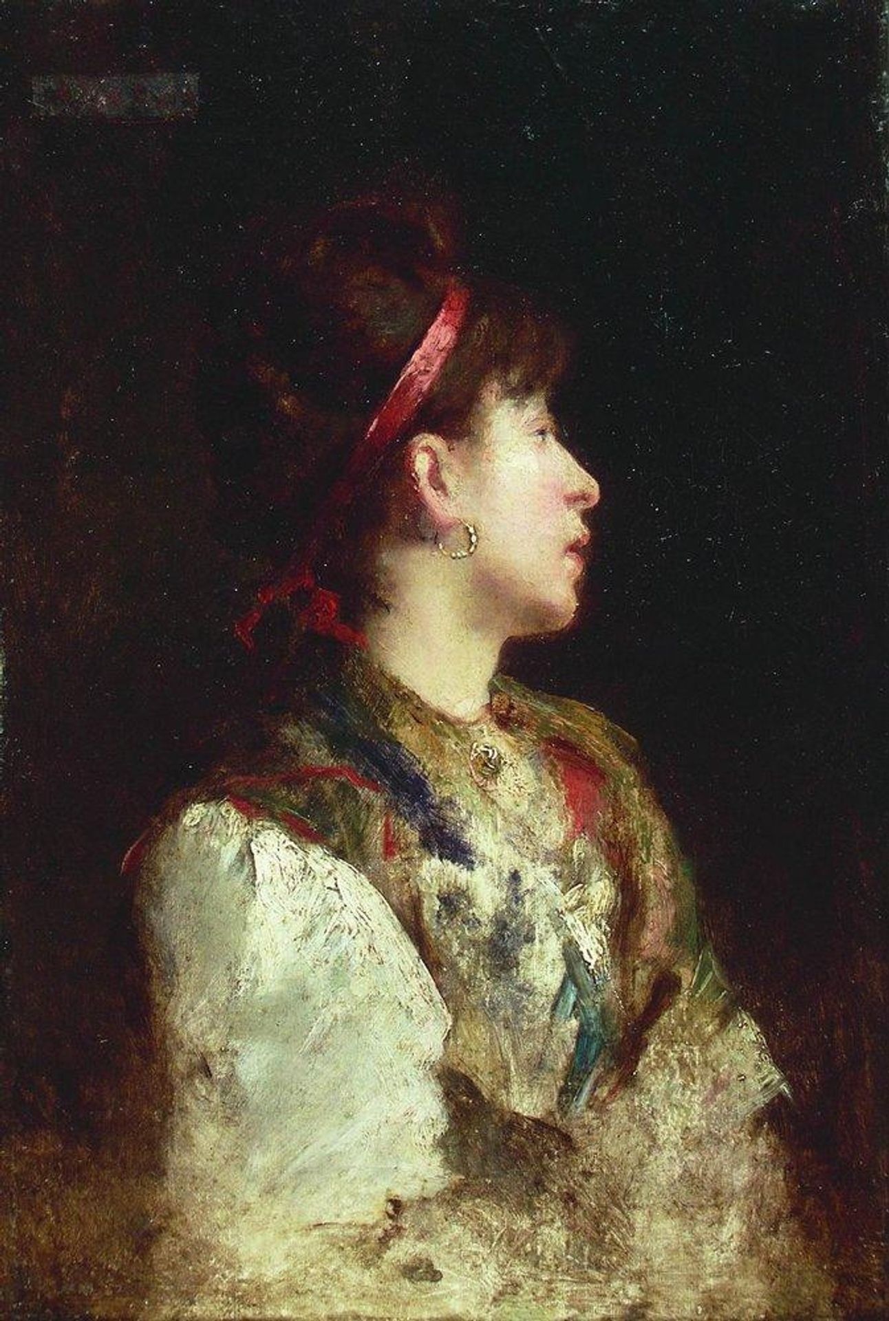 The girl with the red ribbon by Konstantin Egorovich Makovsky