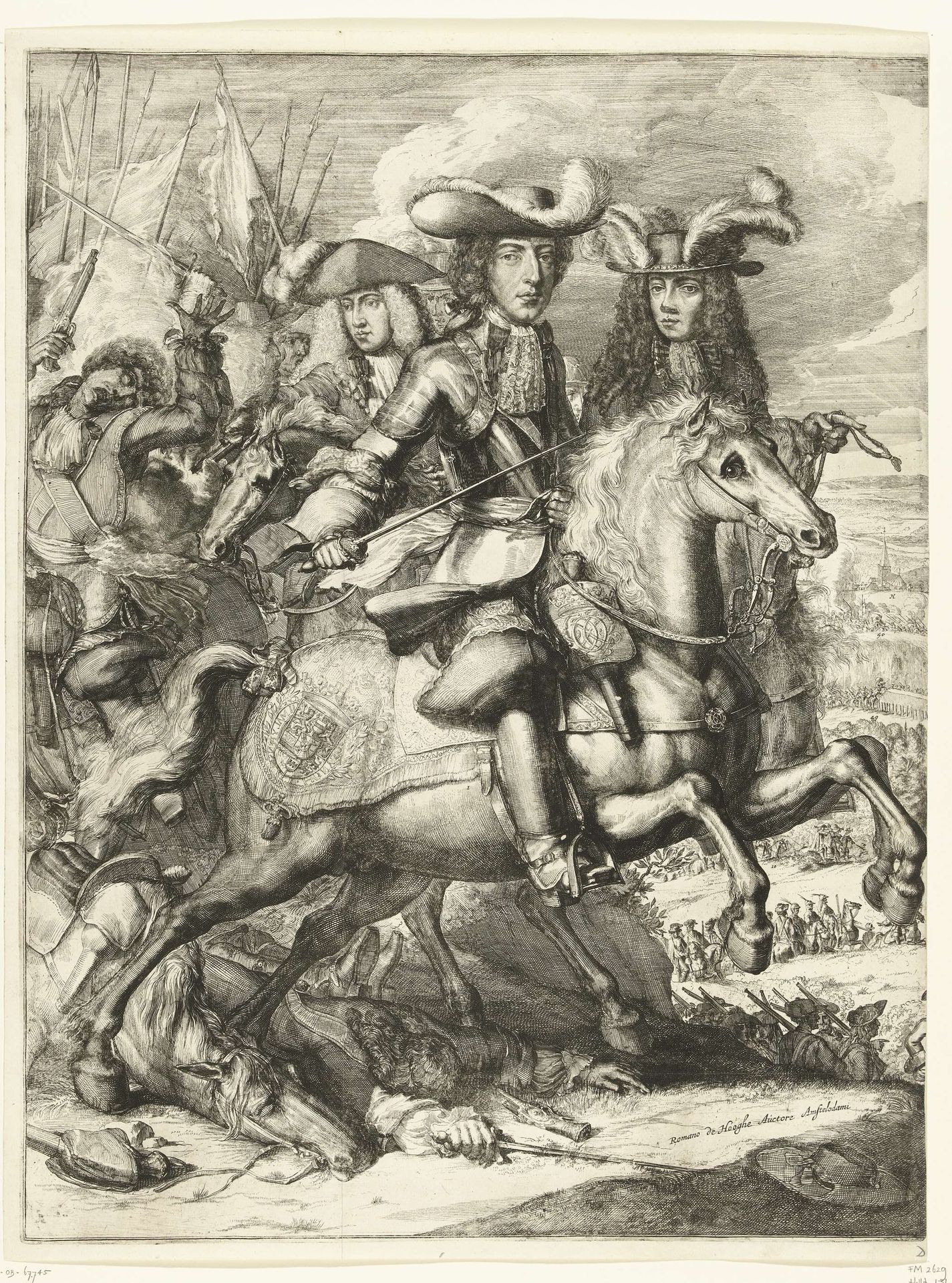 Slag bij St. Denis (linkerhelft), 1678 by Romeyn de Hooghe