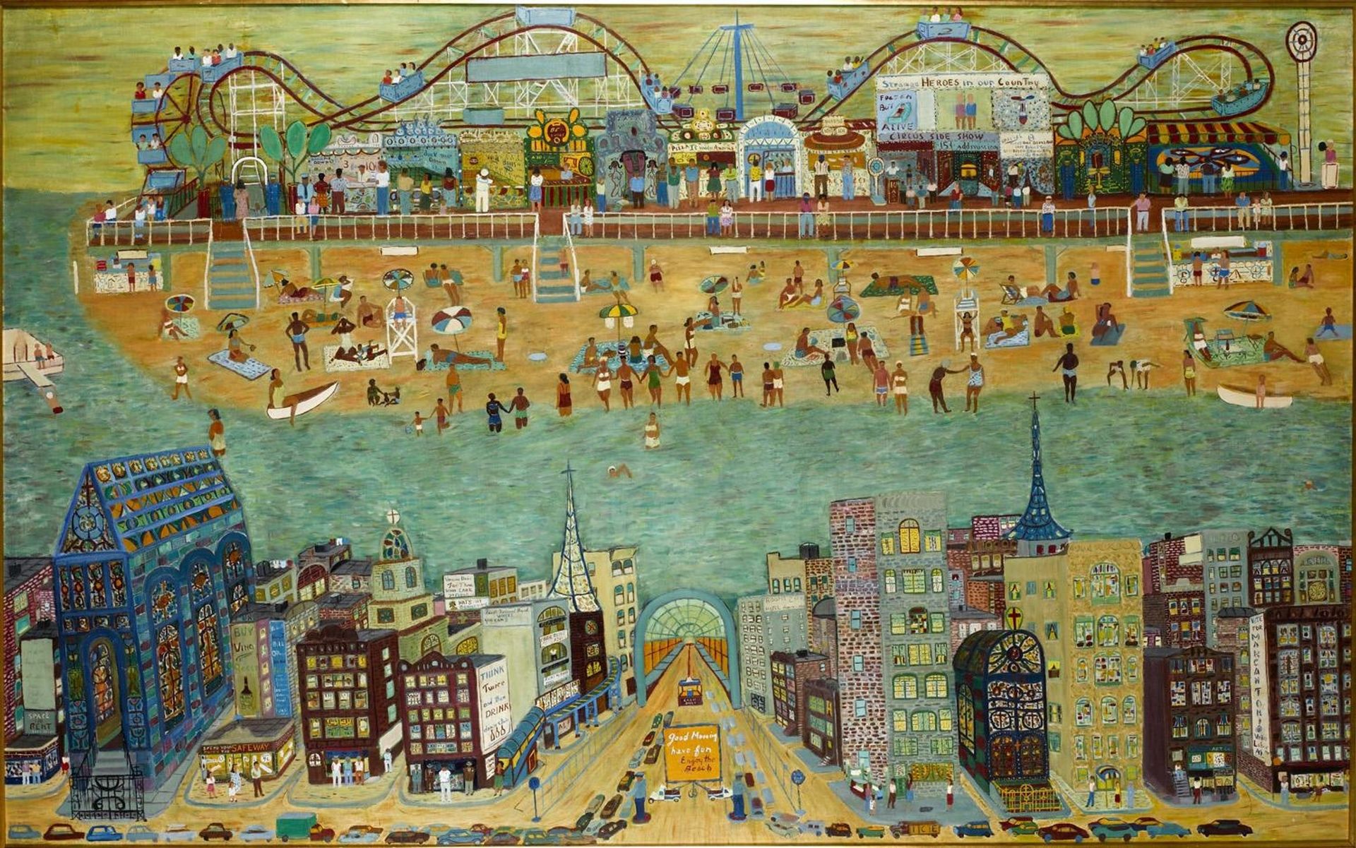 Workers' Holiday––Coney Island by Ralph Fasanella