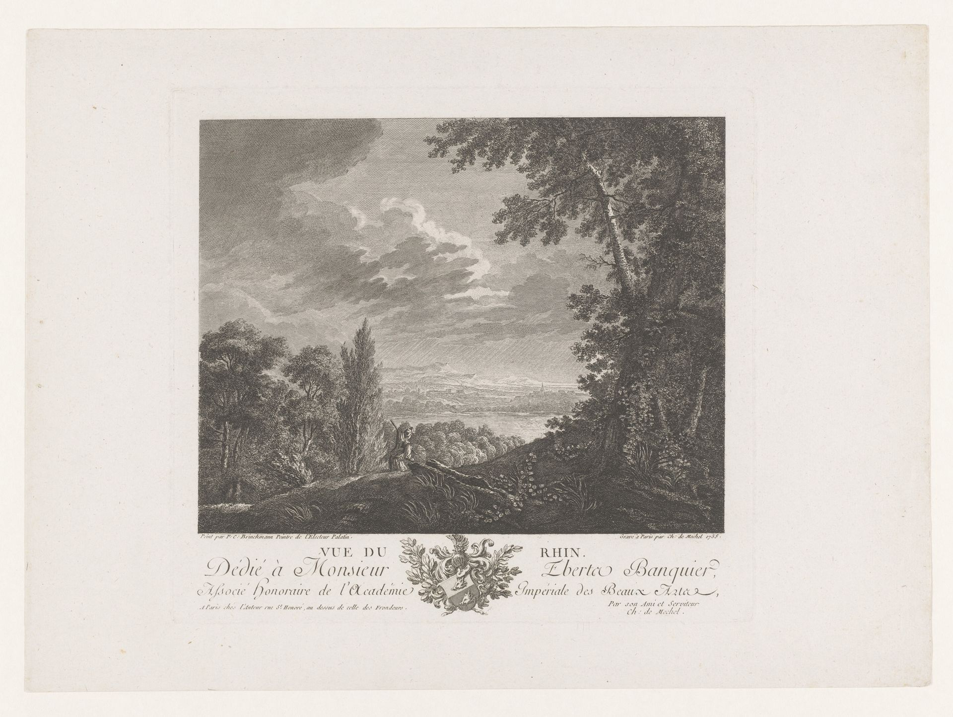 Gezicht op de Rijn by Christian von Mechel