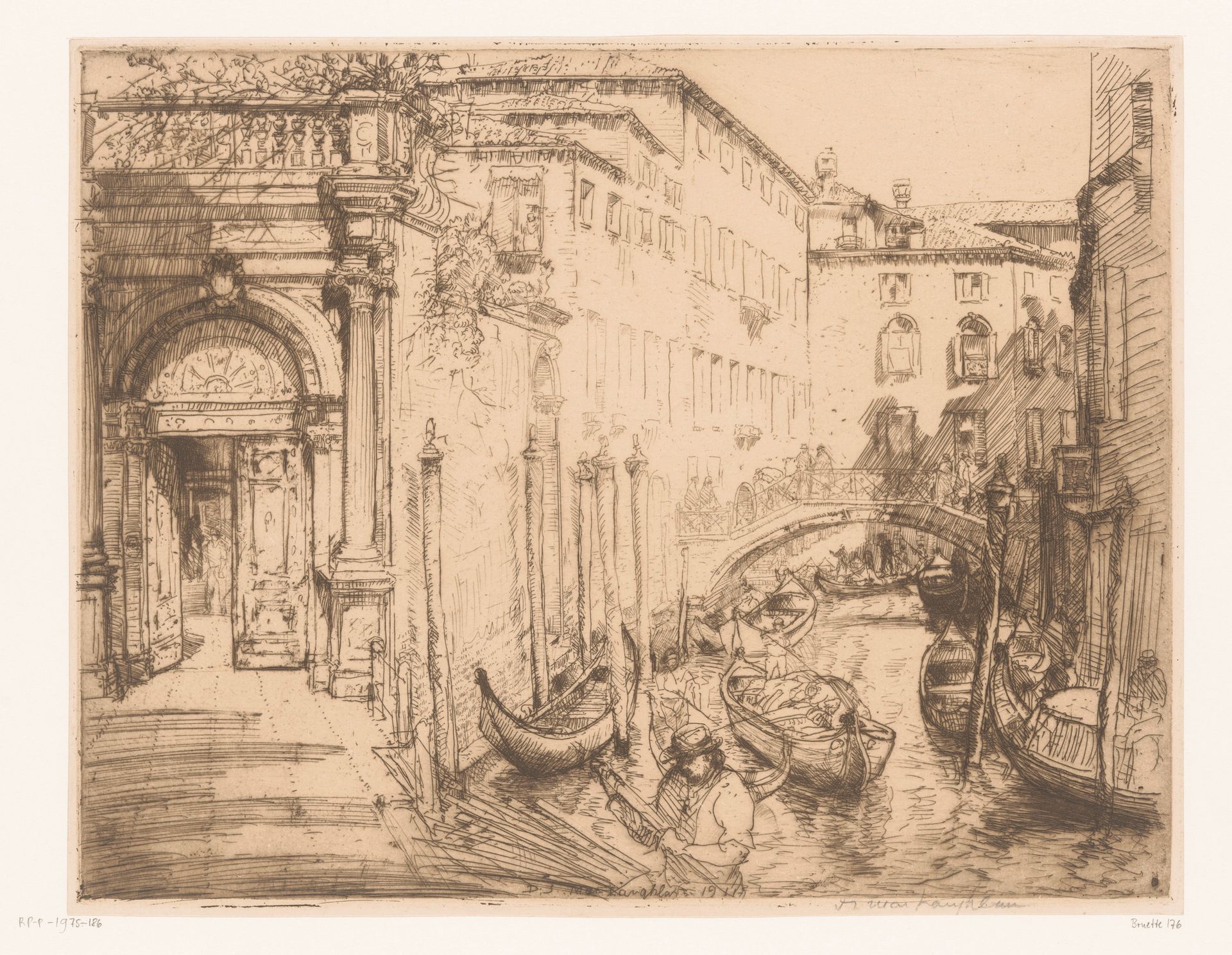 Gezicht in Venetië 1911 (Het witte paleis) by Donald Shaw MacLaughlan