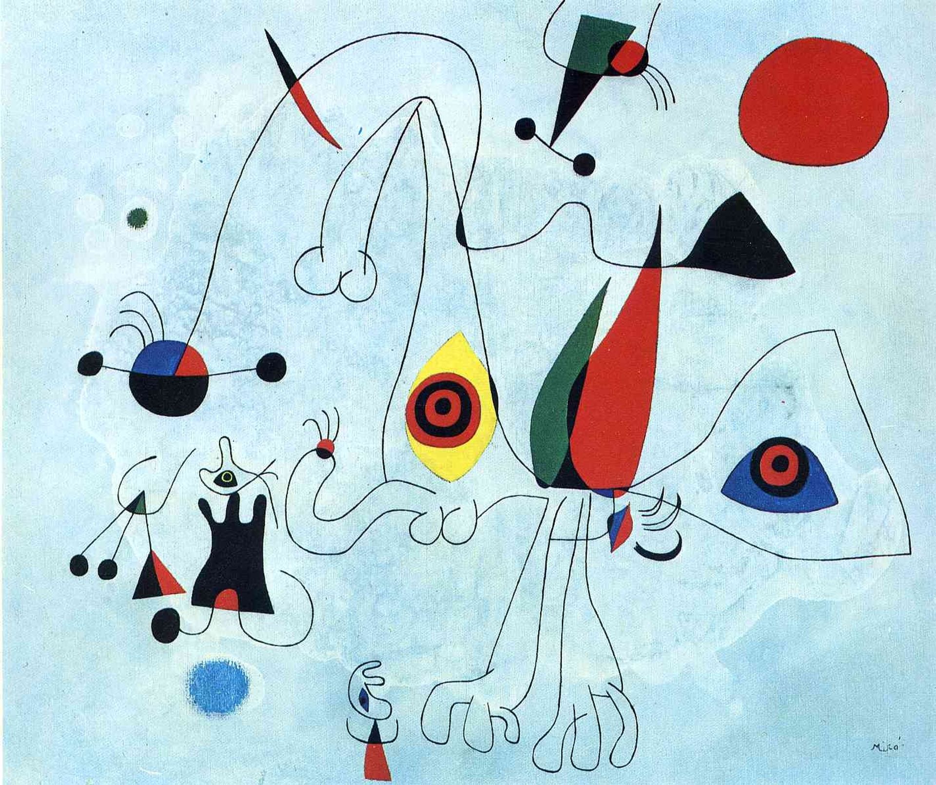 Women and Birds at Sunrise by Joan Miró