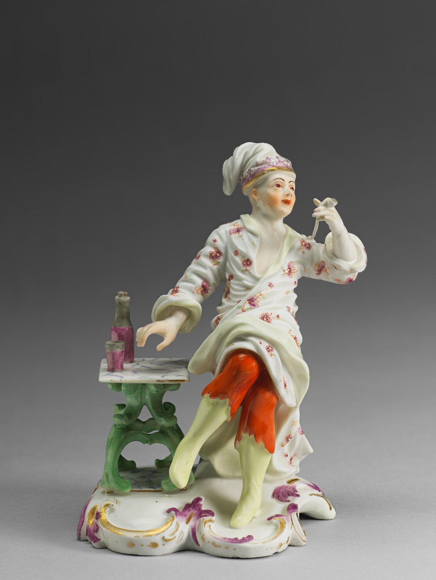 Boy Seated Smoking Pipe by HÃ¶chst Porcelain Manufactory