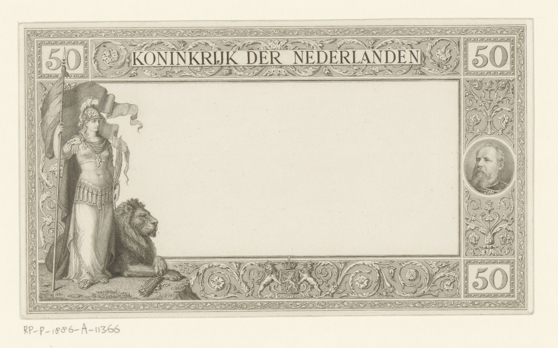 Muntbiljet van 50 gulden by Rudolf Stang