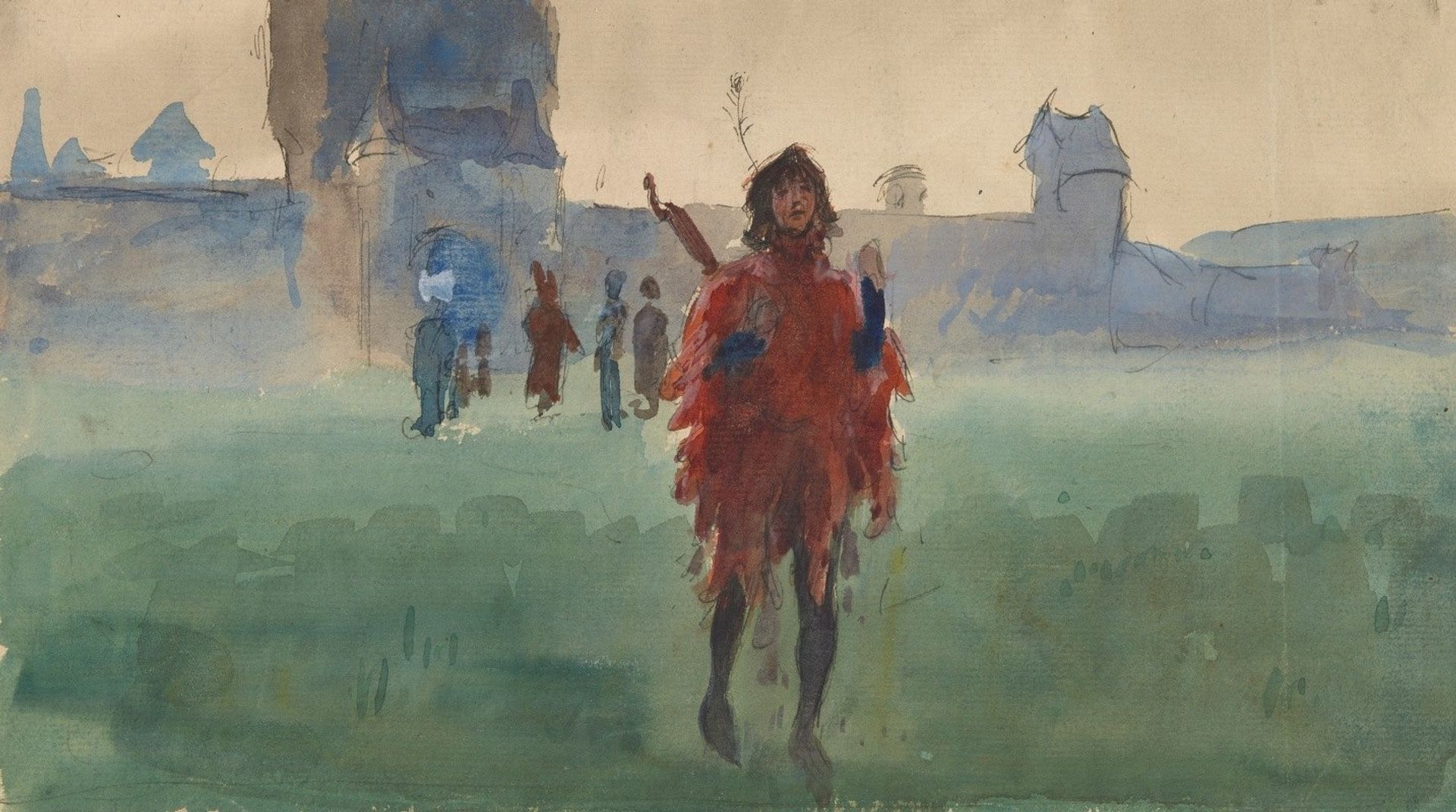 Study for Wandering Minstrel by Edwin Austin Abbey