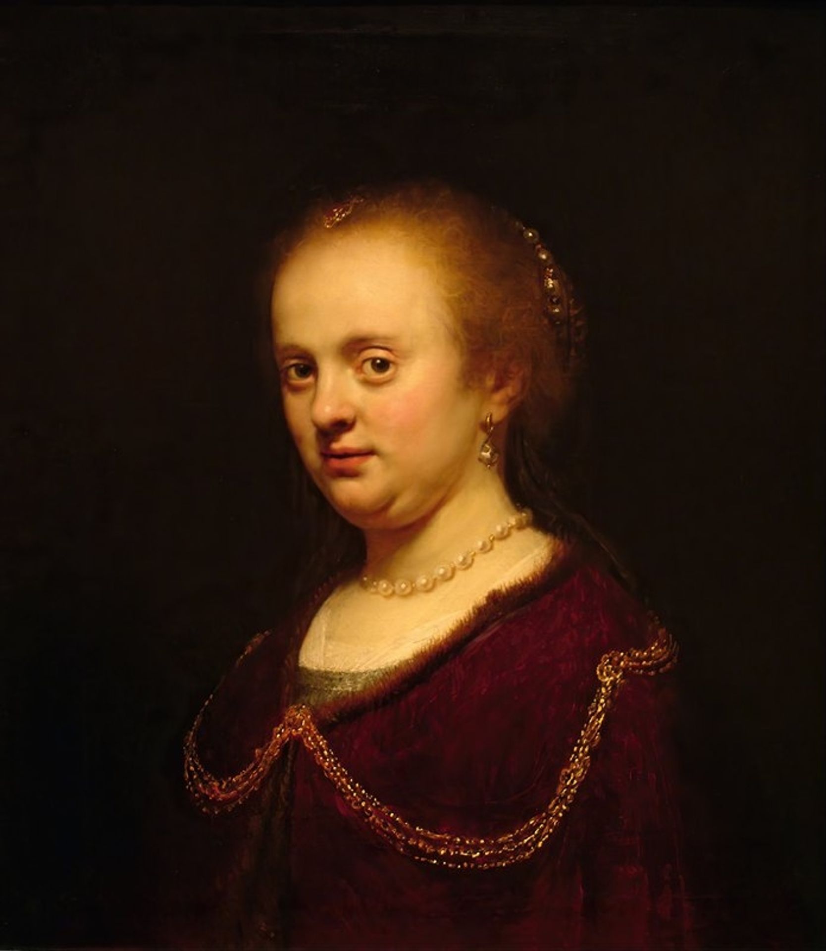 Young Woman with a Gold Chain by Rembrandt van Rijn
